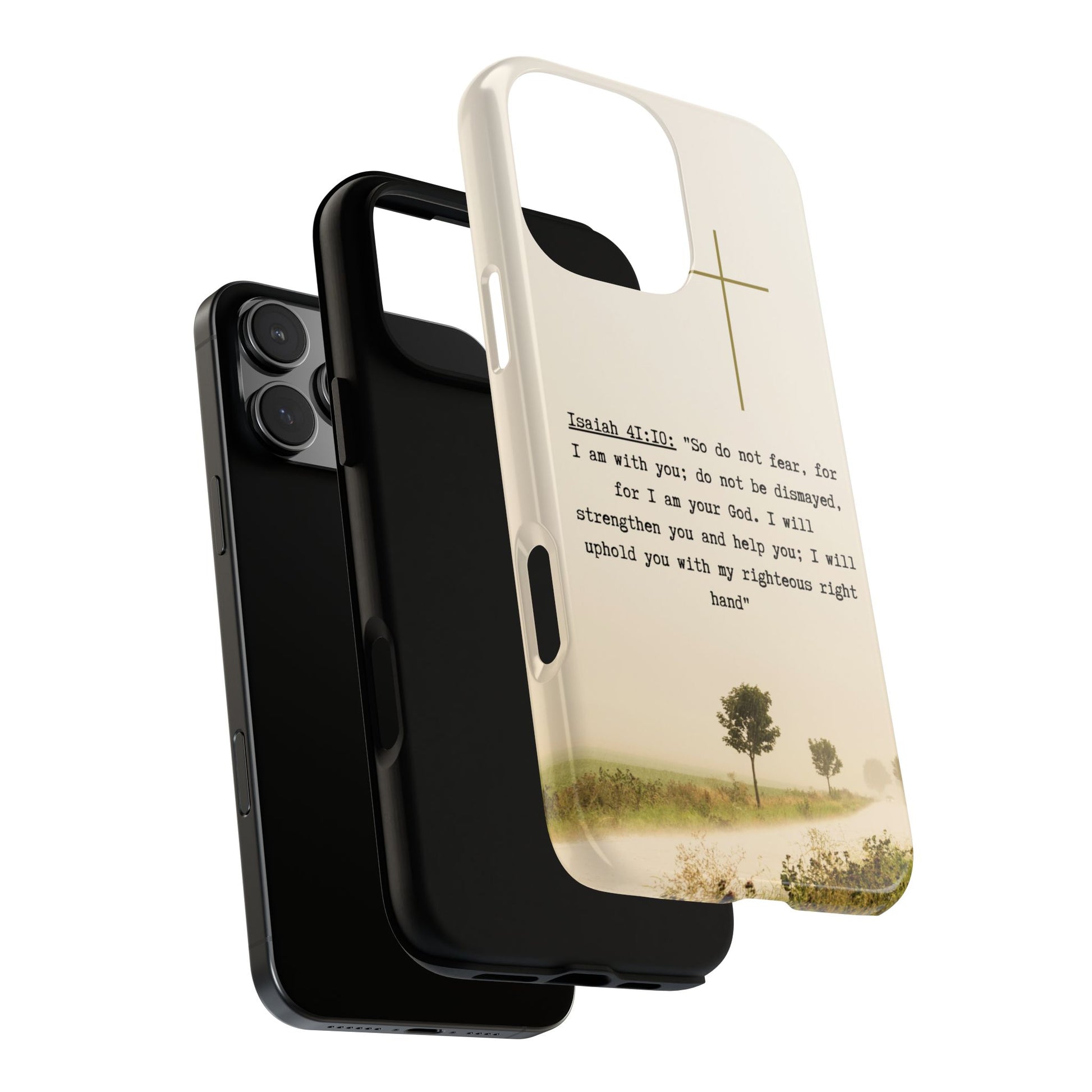 Christian Cross Phone Case with Isaiah 41:10 —The Original, Inspirational Protective iPhone Cover