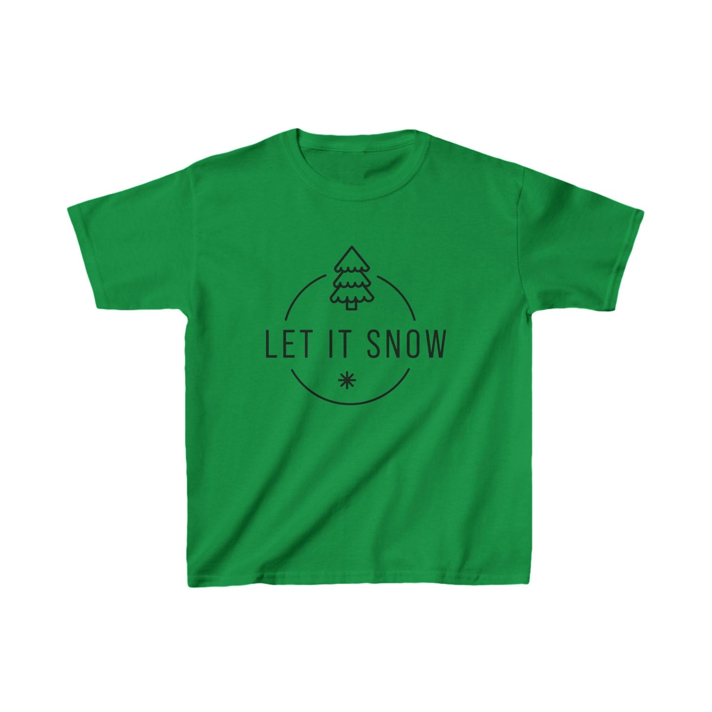 Let It Snow Kids Heavy Cotton Tee - Winter & Holiday Fun