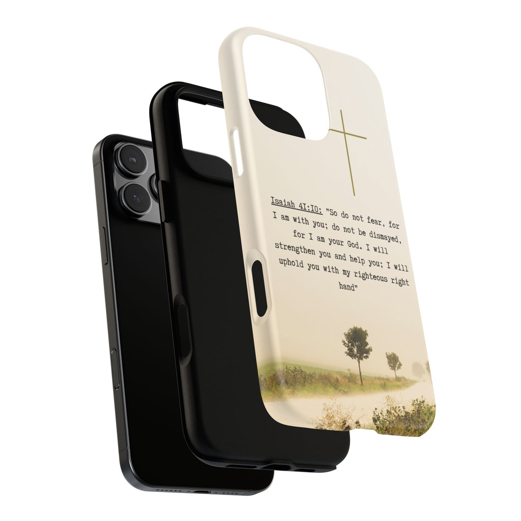 Christian Cross Phone Case with Isaiah 41:10 —The Original, Inspirational Protective iPhone Cover