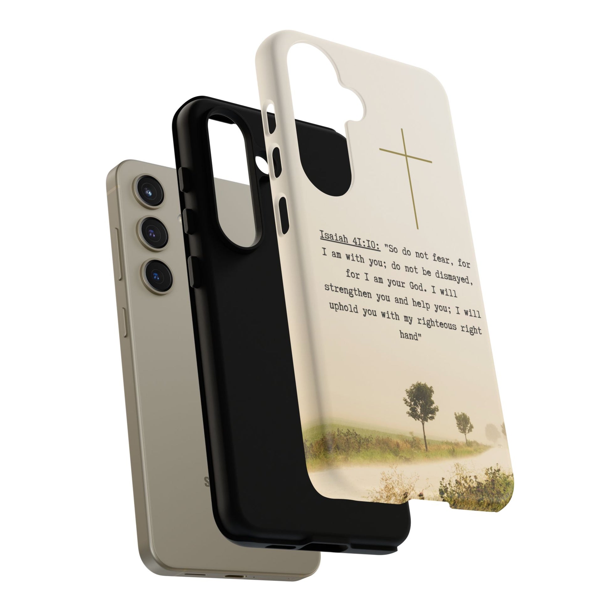 Christian Cross Phone Case with Isaiah 41:10 —The Original, Inspirational Protective iPhone Cover