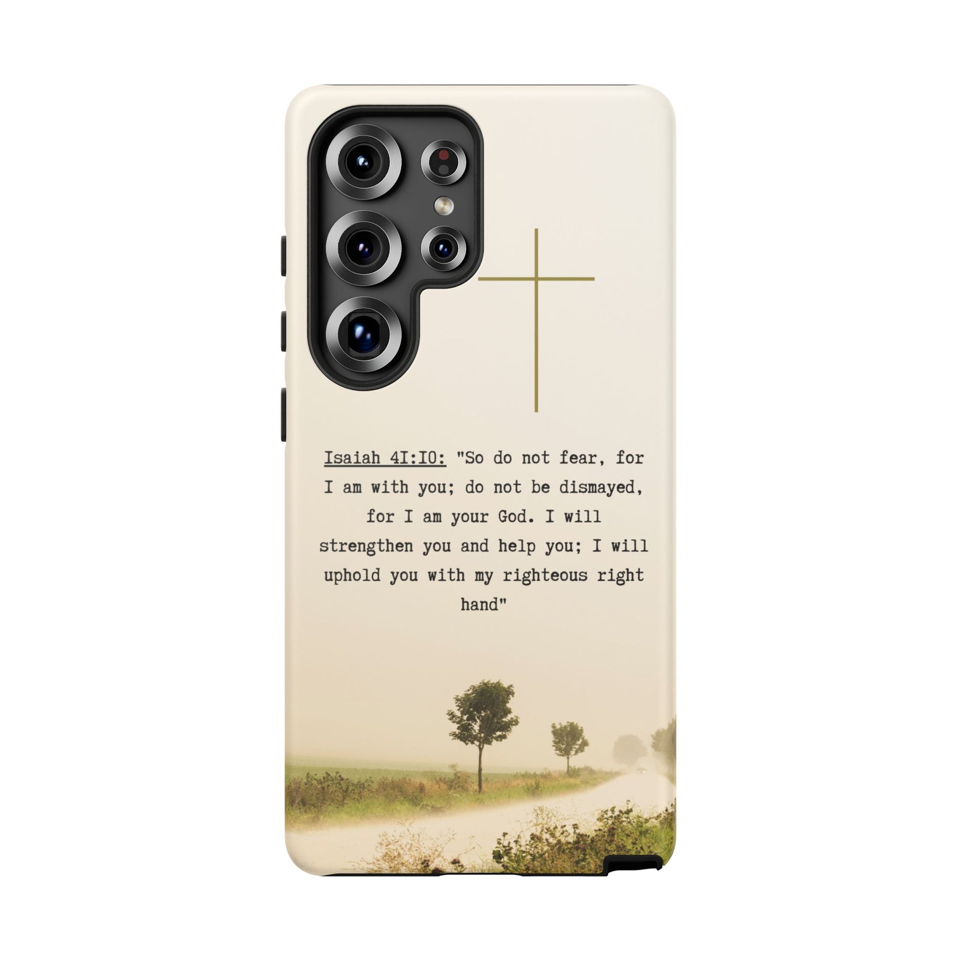 Christian Cross Phone Case with Isaiah 41:10 —The Original, Inspirational Protective iPhone Cover