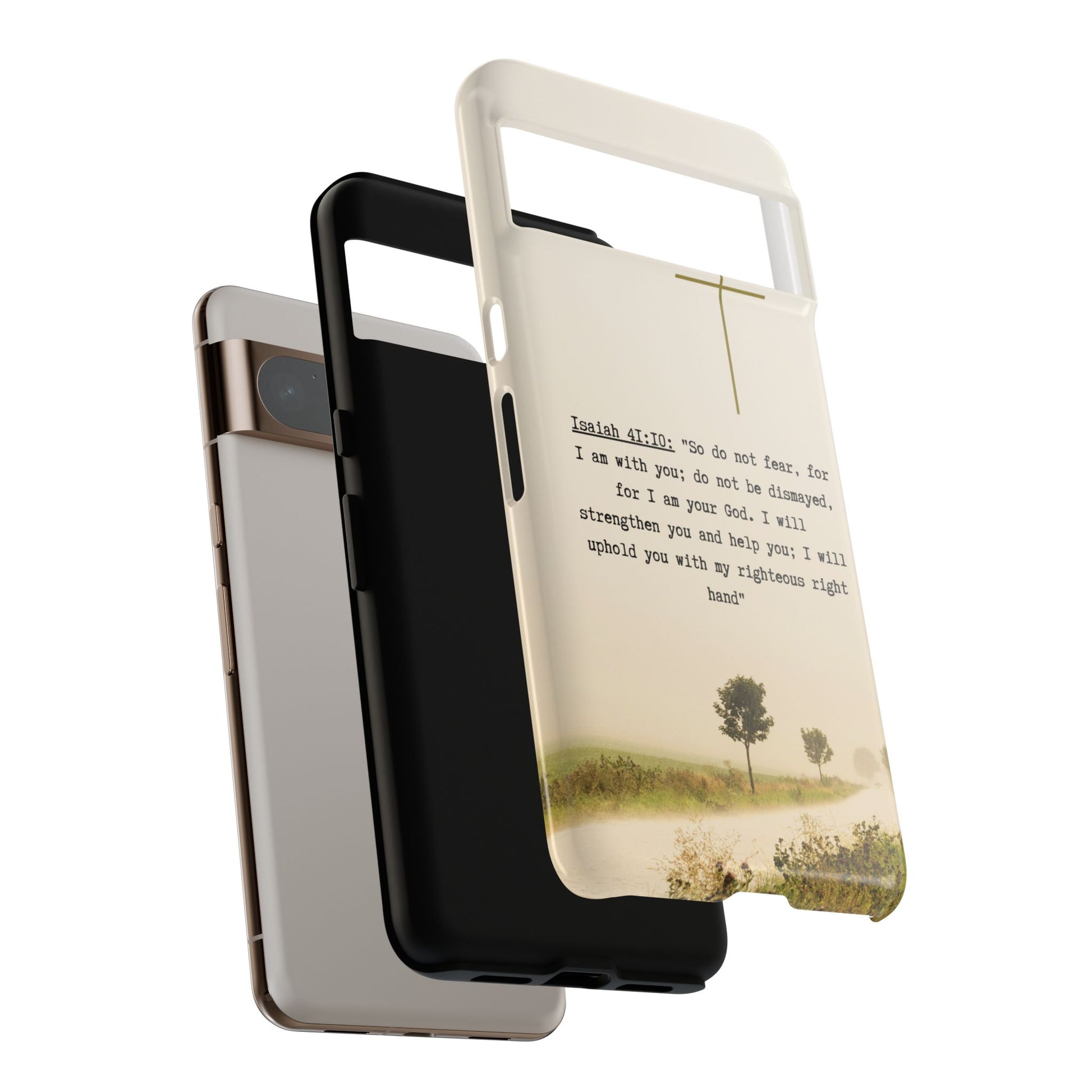 Christian Cross Phone Case with Isaiah 41:10 —The Original, Inspirational Protective iPhone Cover