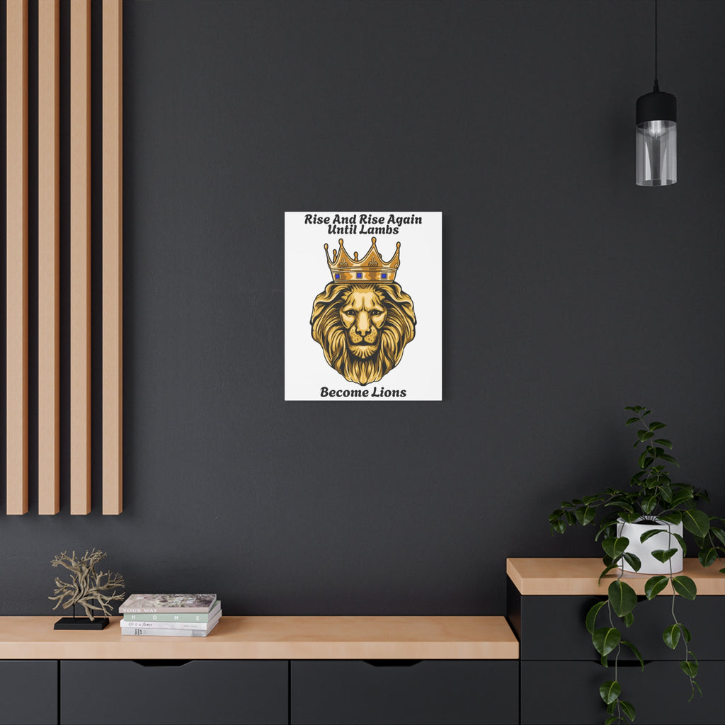 Impresión en lienzo GOLD LION | Arte mural con león real | Decoración en lienzo mate estirado