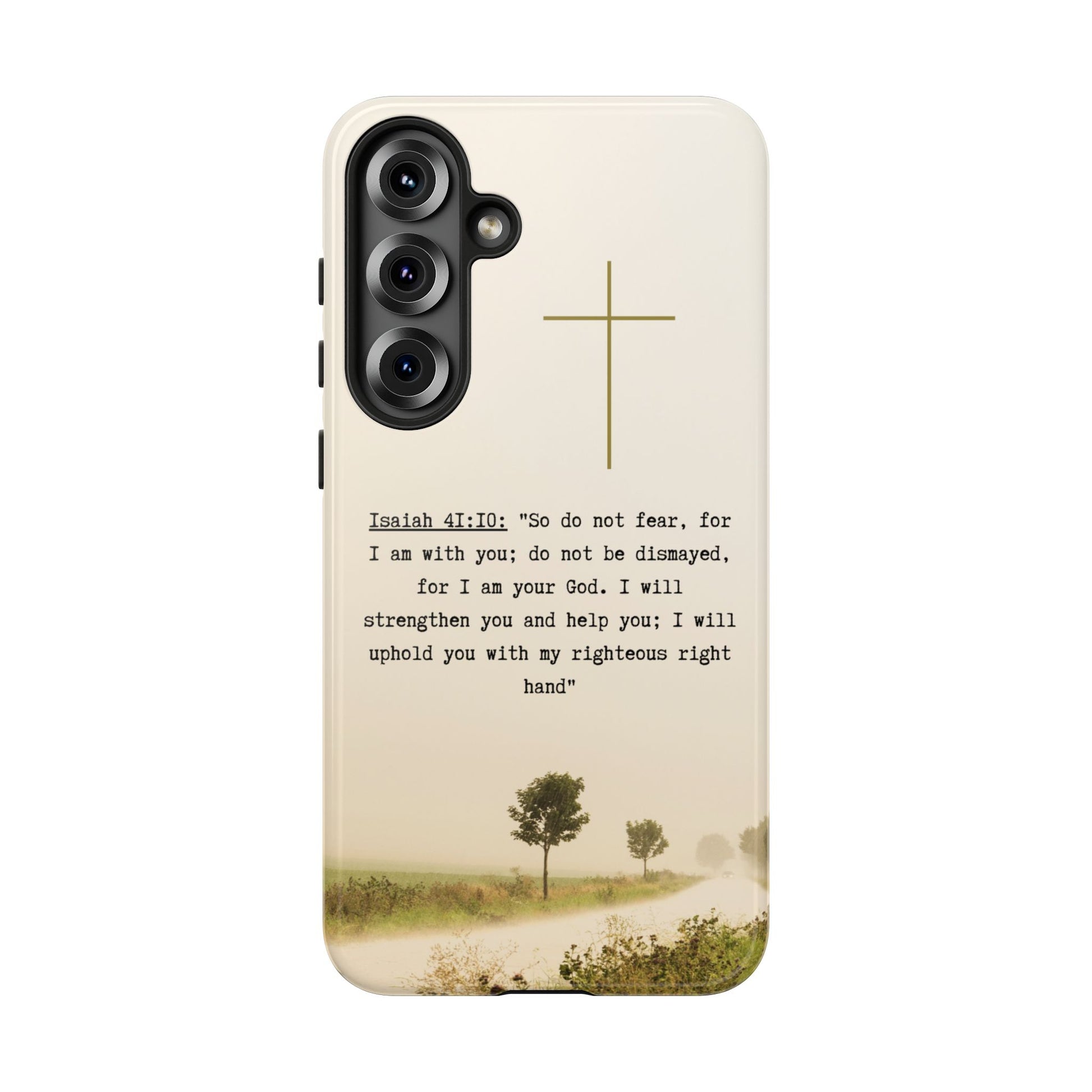 Christian Cross Phone Case with Isaiah 41:10 —The Original, Inspirational Protective iPhone Cover