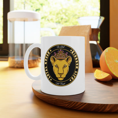 Taza de cerámica blanca LOYAL QUEEN, 11 oz y 15 oz