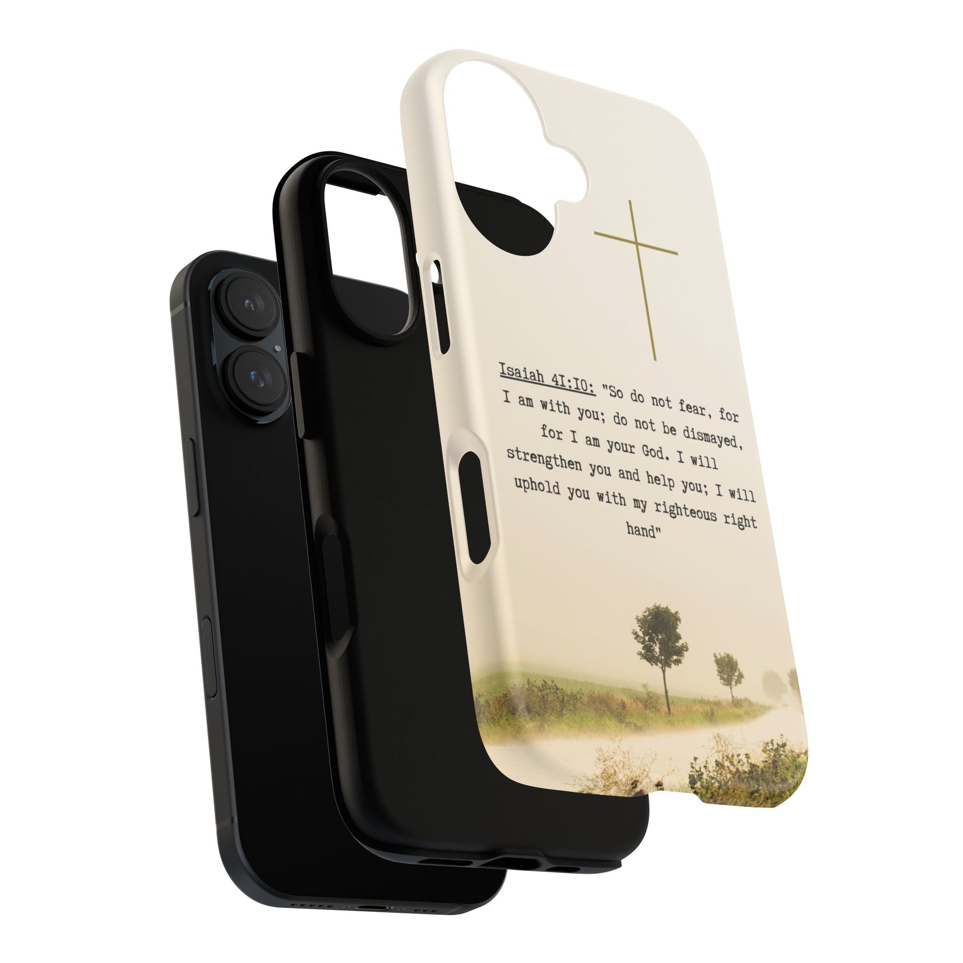 Christian Cross Phone Case with Isaiah 41:10 —The Original, Inspirational Protective iPhone Cover
