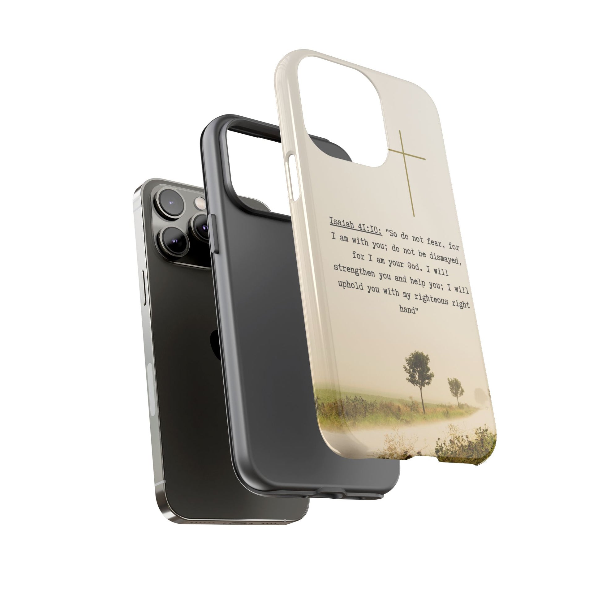 Christian Cross Phone Case with Isaiah 41:10 —The Original, Inspirational Protective iPhone Cover