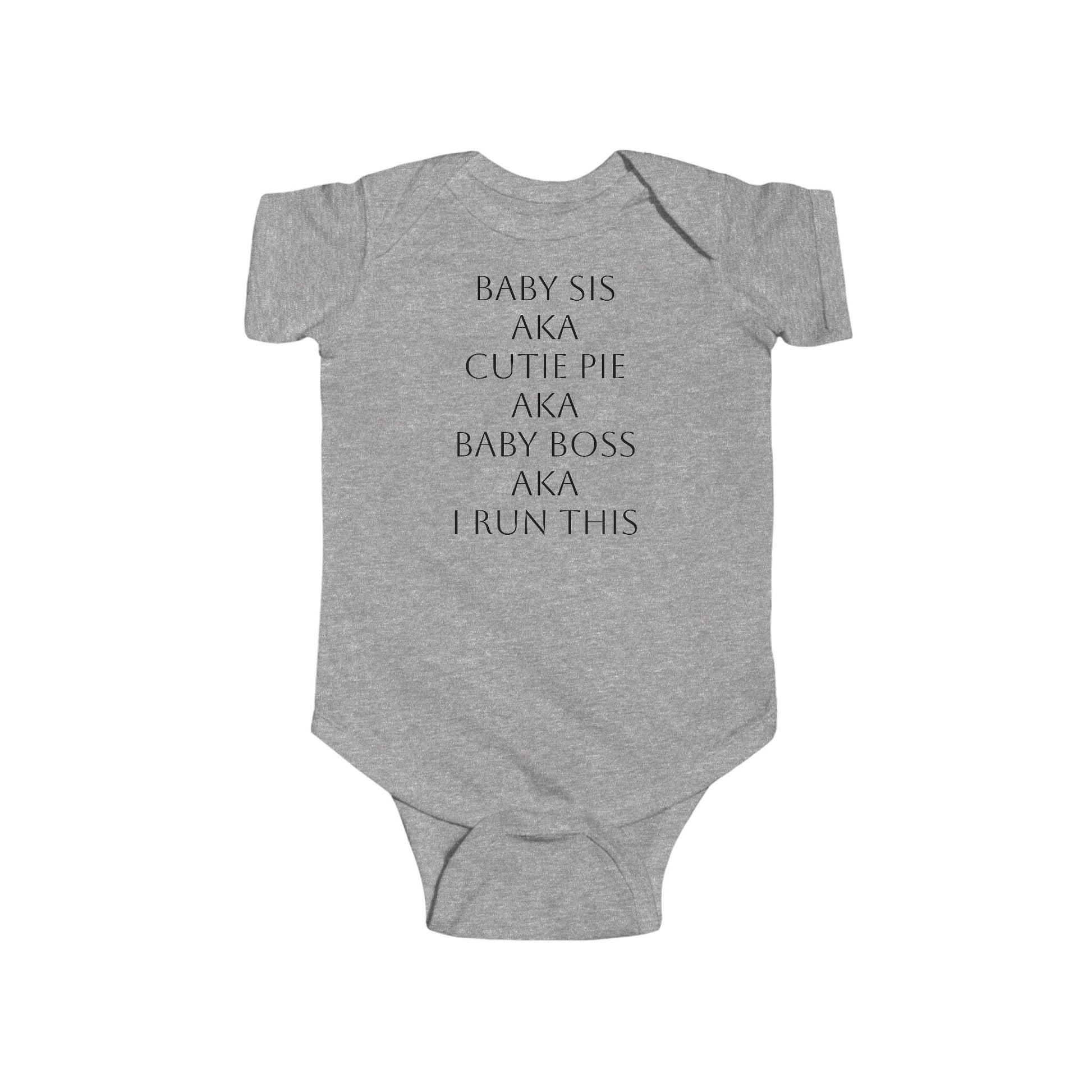 Close-up of BOLD LINES print on light grey baby body from The Original