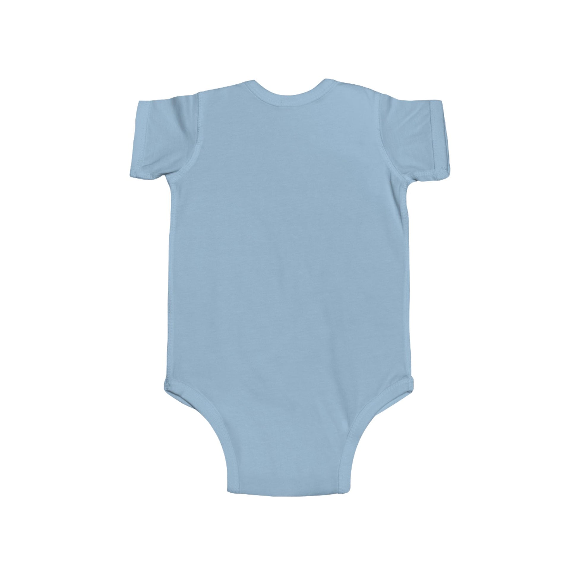 Soft baby onesie , back view, short sleeves