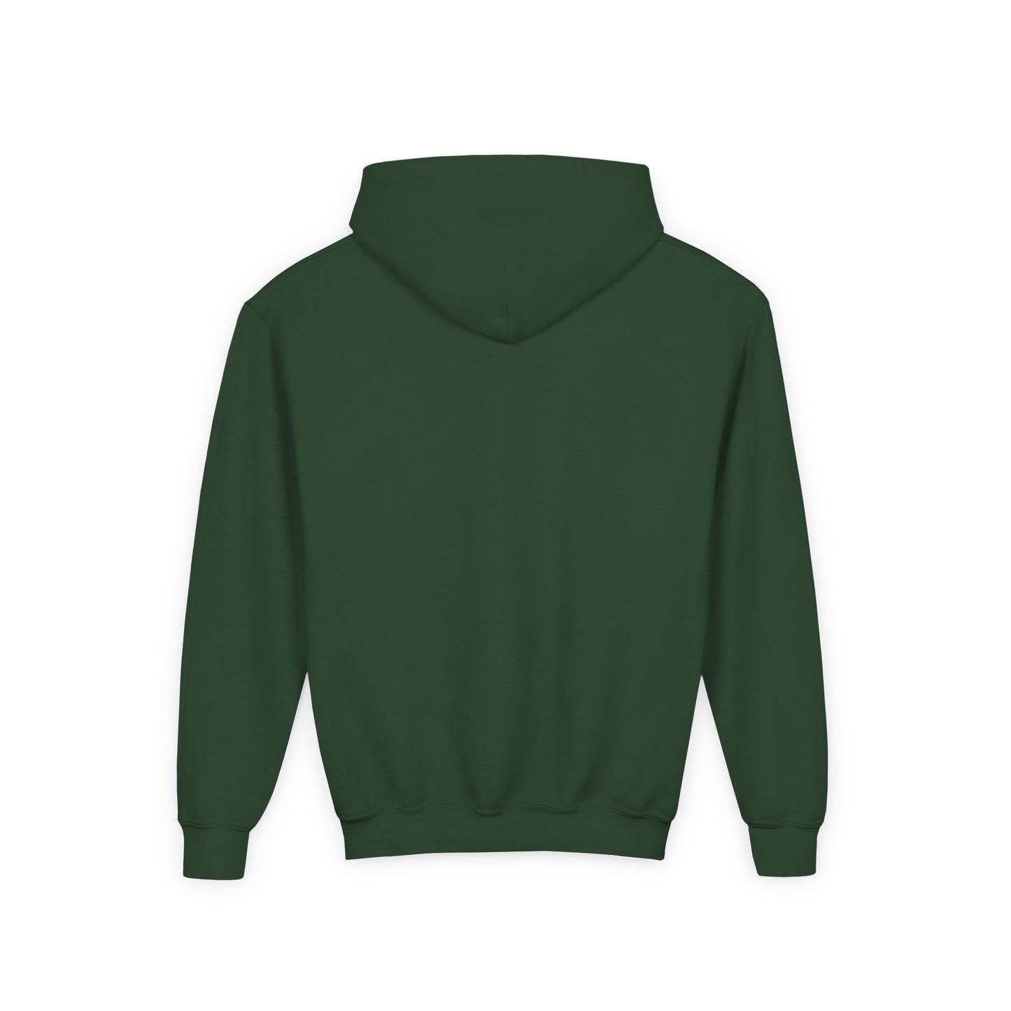 Back view of youth hoodie with bold GOLD LION design