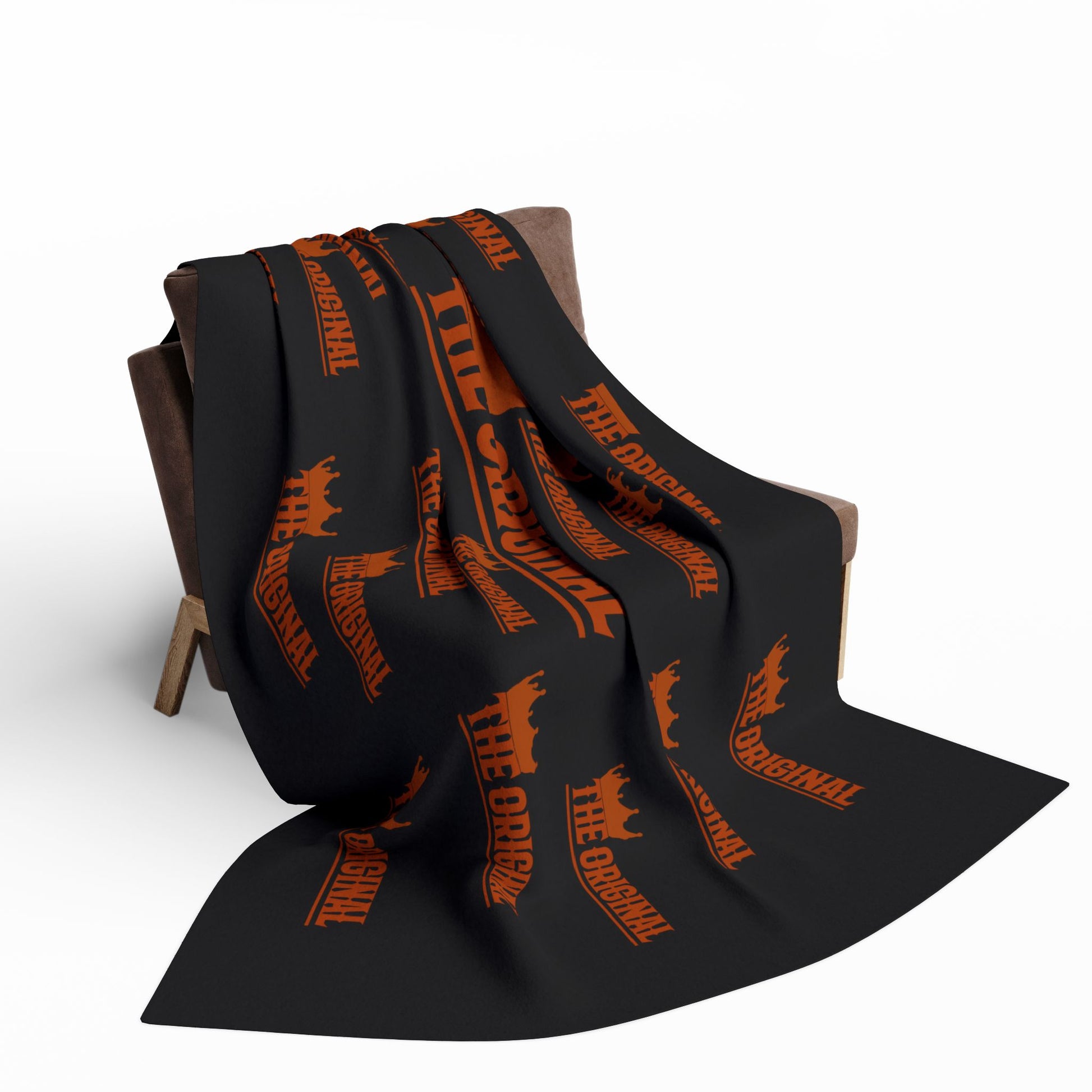 The Original red print on black fleece – stylish Christian throw for everyday comfort