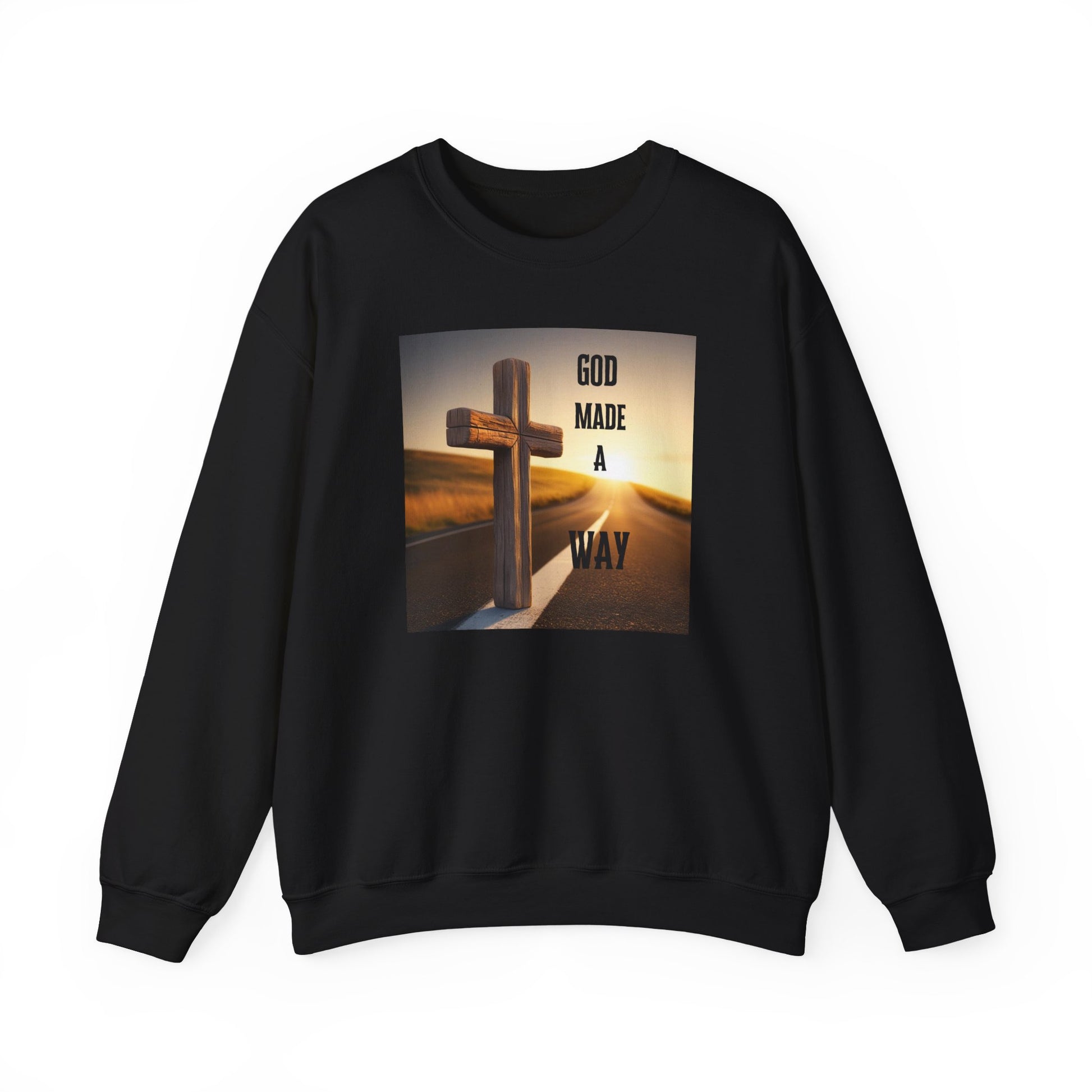 Faith-based unisex Gildan 18000 sweatshirt with BOLD LINES