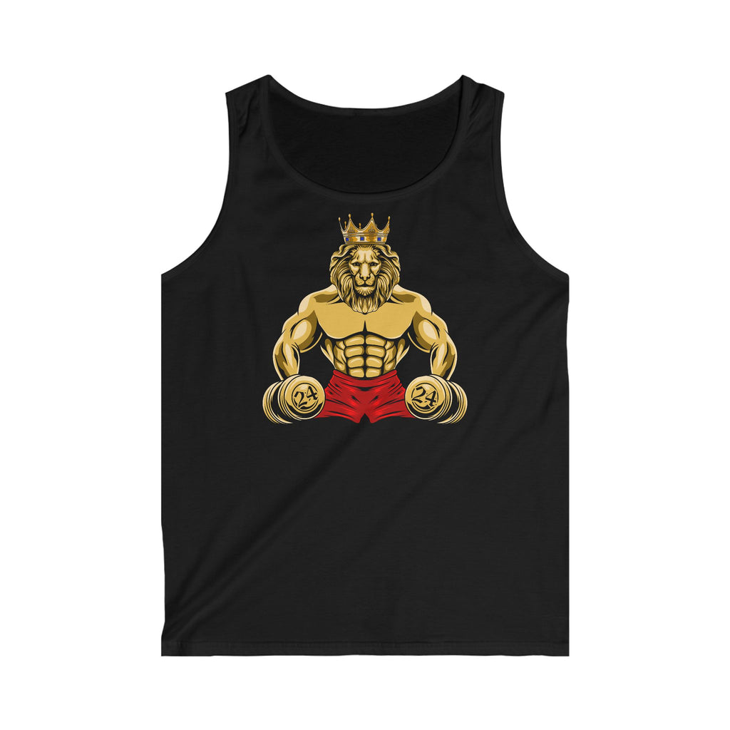 Christian tank top with LOYAL MUSCLE text design in black – front view