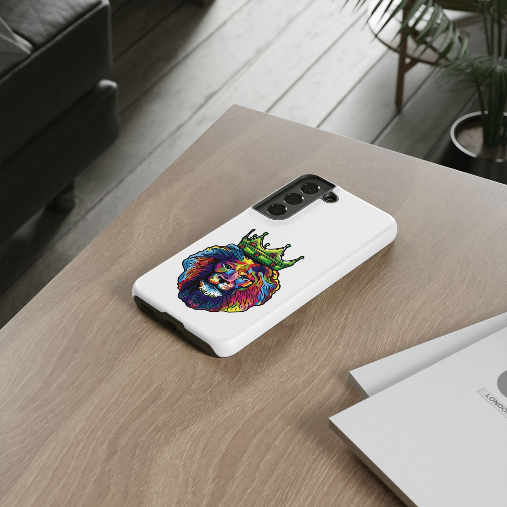 Durable faith-inspired phone case with vibrant lion artwork from The Original.
