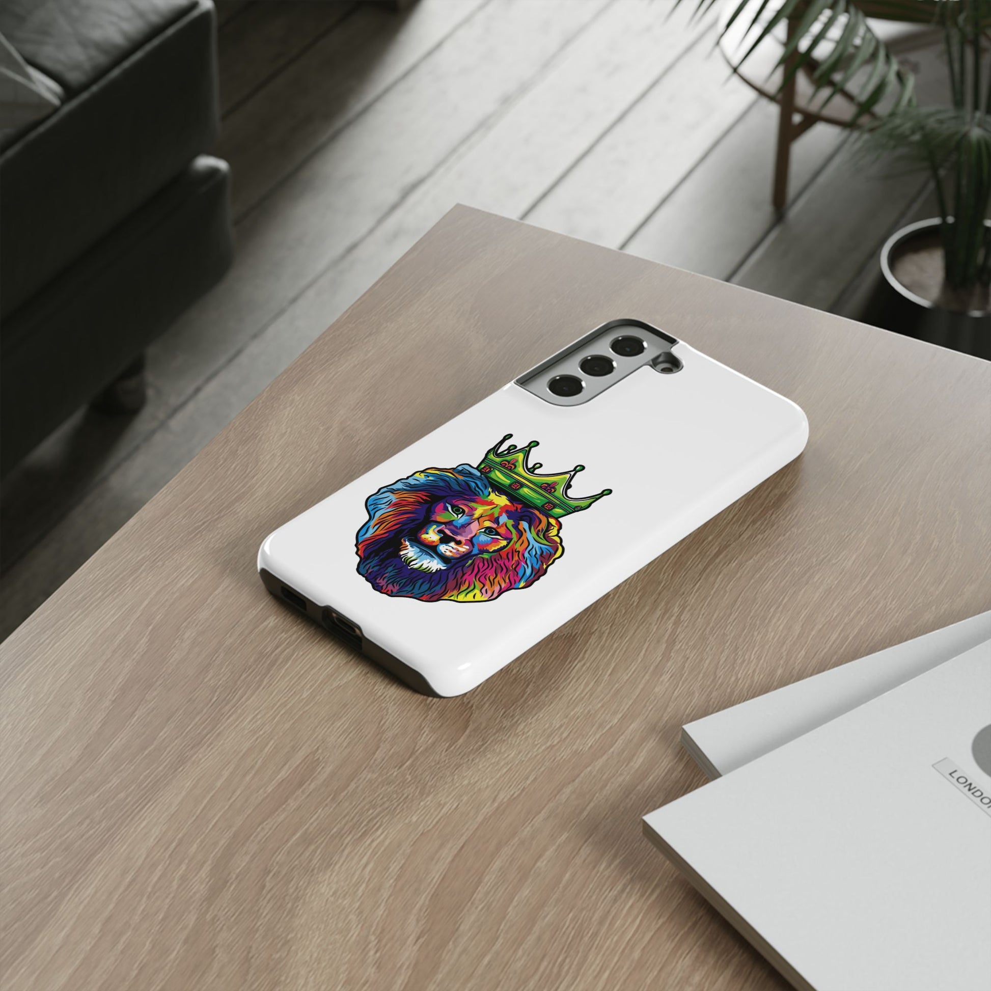 Durable faith-inspired phone case with vibrant lion artwork from The Original.