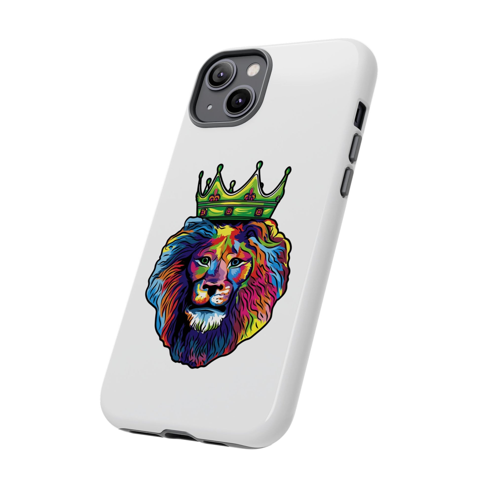 Christian streetwear phone case – bold COLOR LION design in bright colors