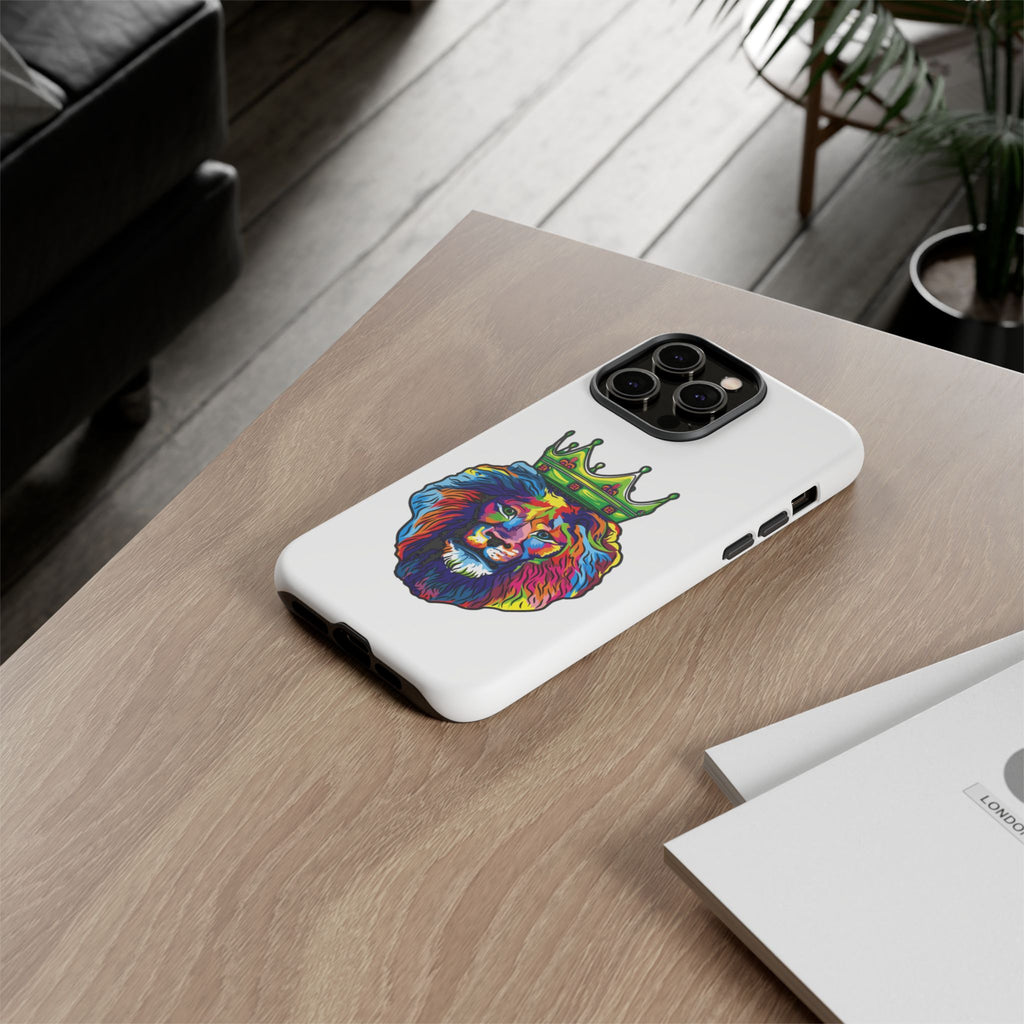 Christian streetwear phone case – bold COLOR LION design in bright colors