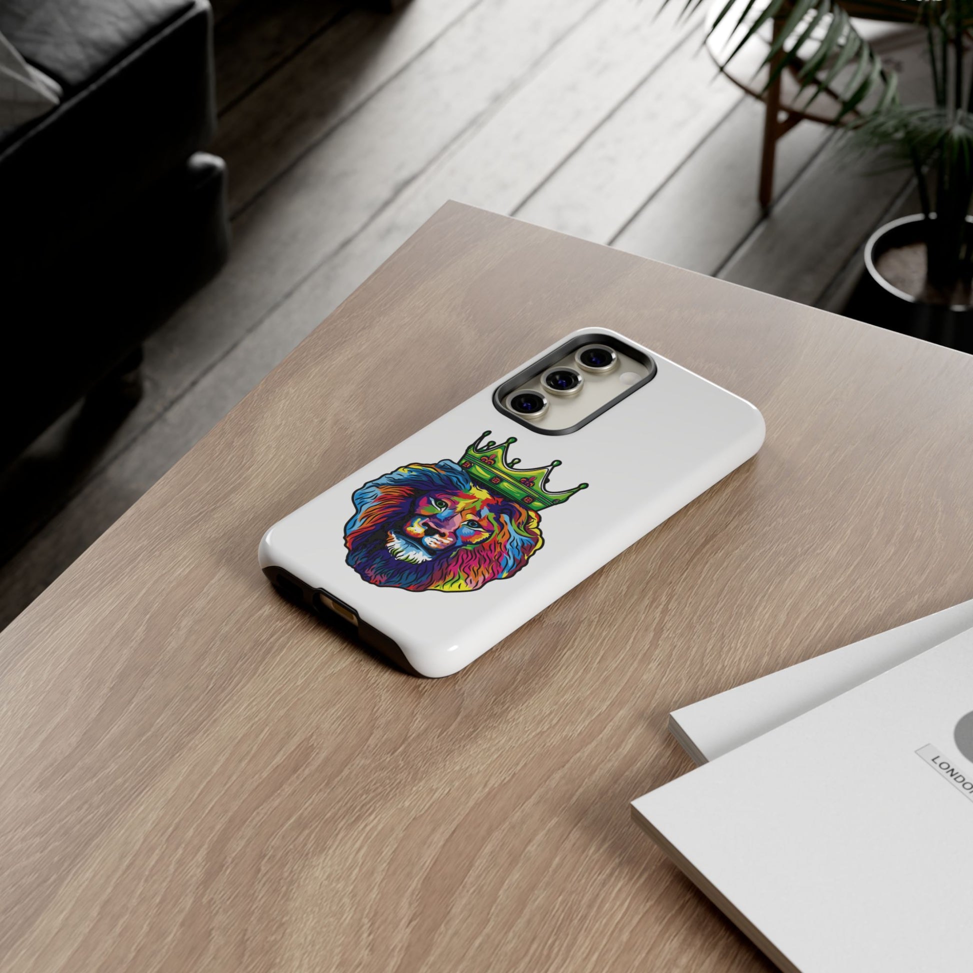 Christian streetwear phone case – bold COLOR LION design in bright colors
