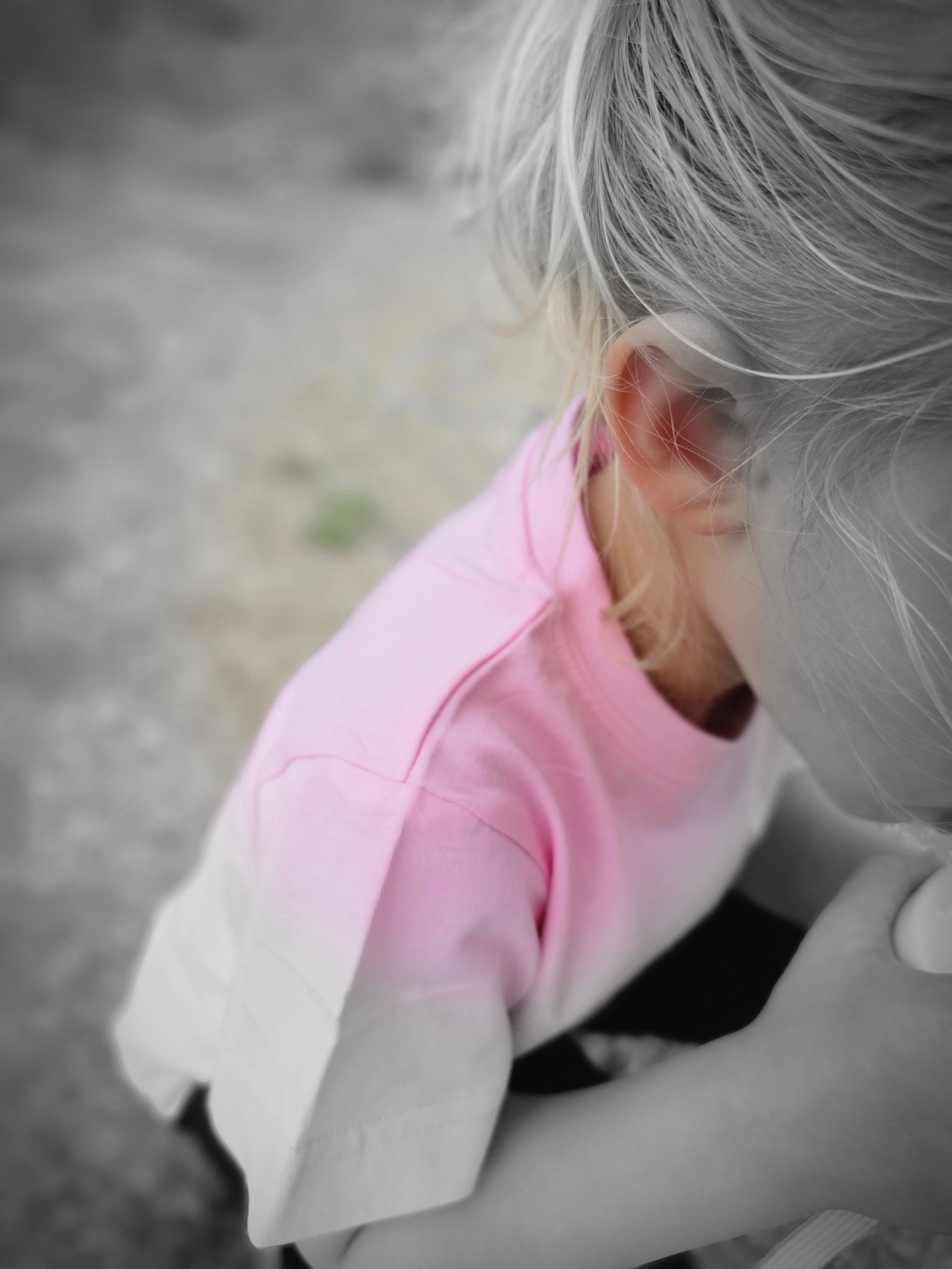 Close up Detail of neckline and soft seams on PRINCESS t-shirt