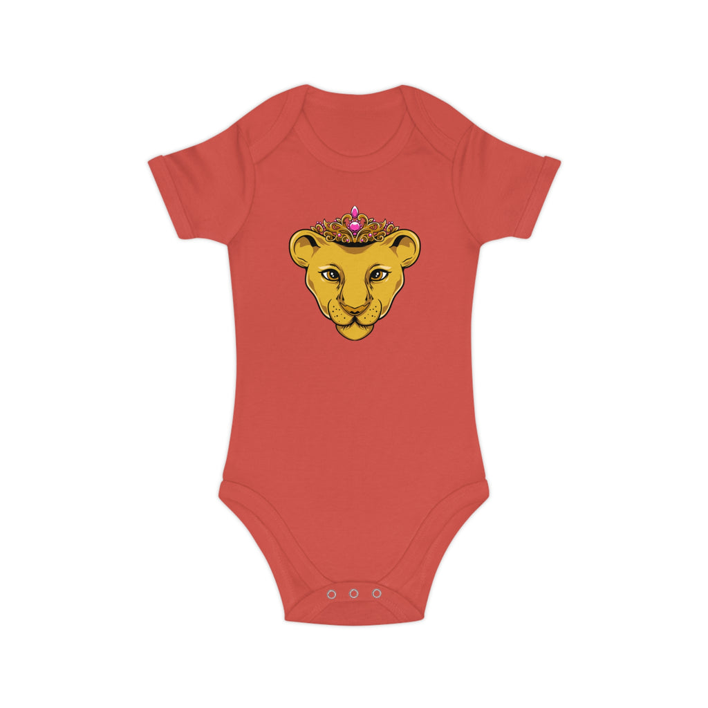 Close-up of PRINCESS baby bodysuit fabric – soft 100% cotton for sensitive skin