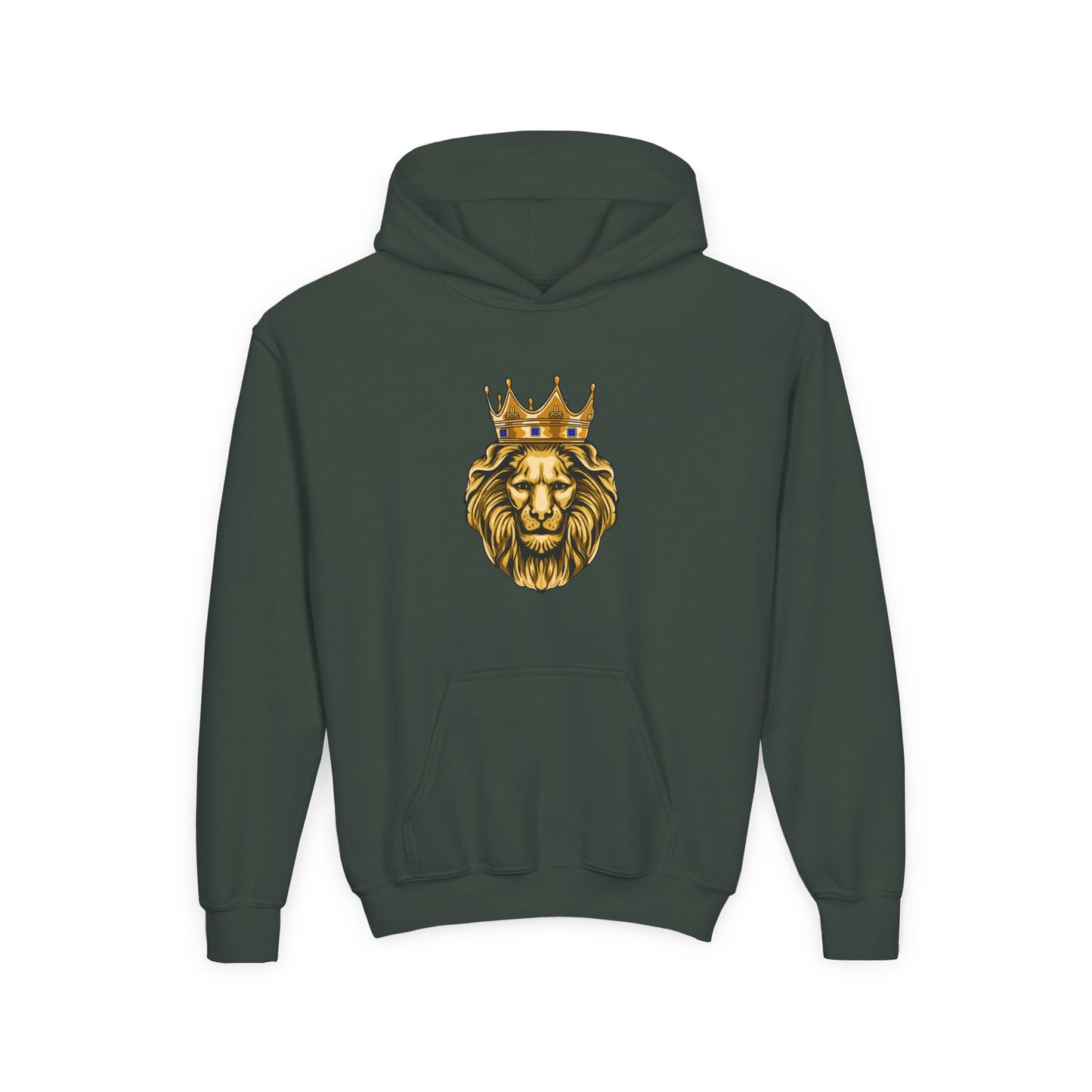  lion hoodie for youth– GOLD LION front view