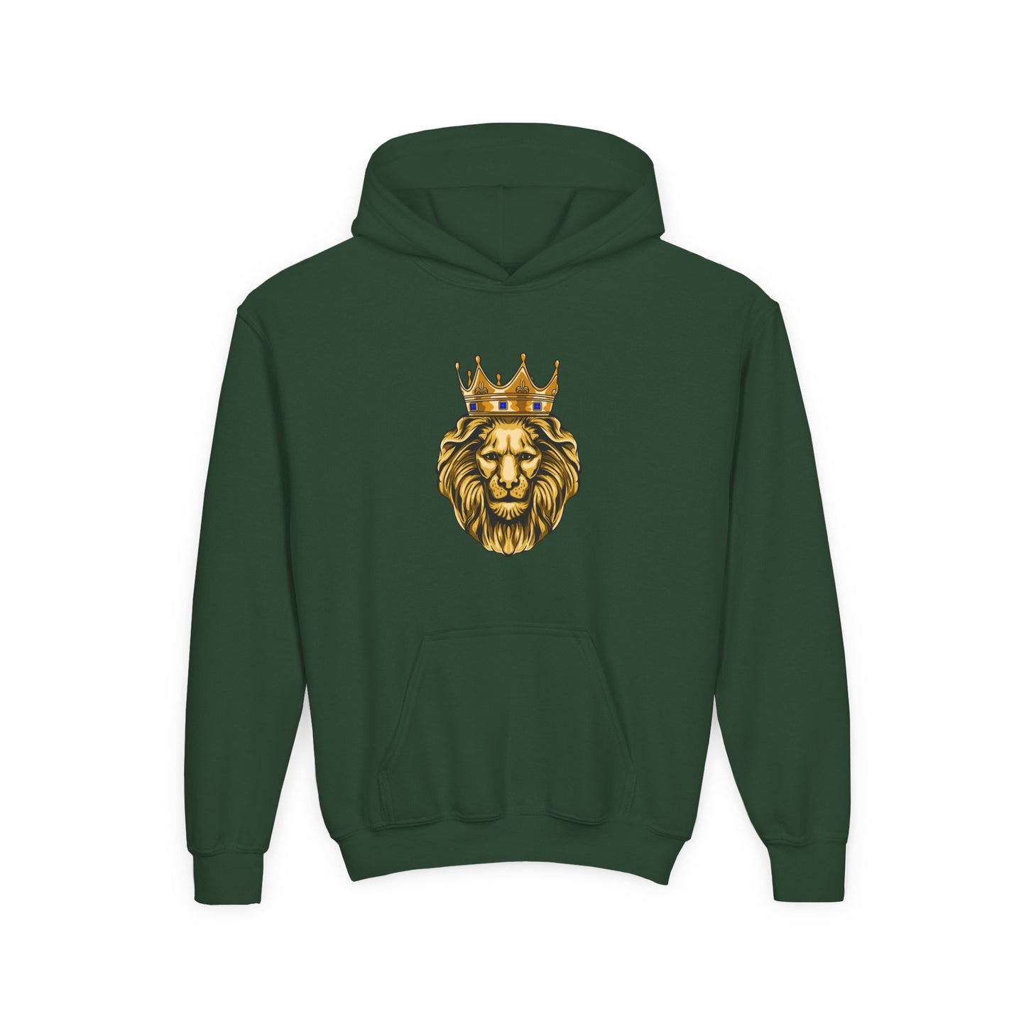Christian faithwear hoodie for youth – GOLD LION front view