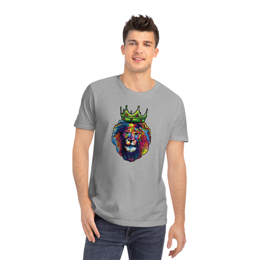 Model wearing the COLOR LION T-shirt styled for casual streetwear look