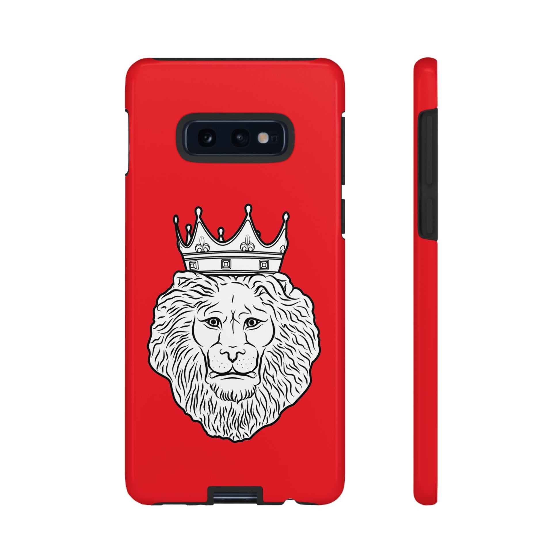 Red KING phone case for iPhone, Samsung, Google Pixel with faith-inspired Christian design