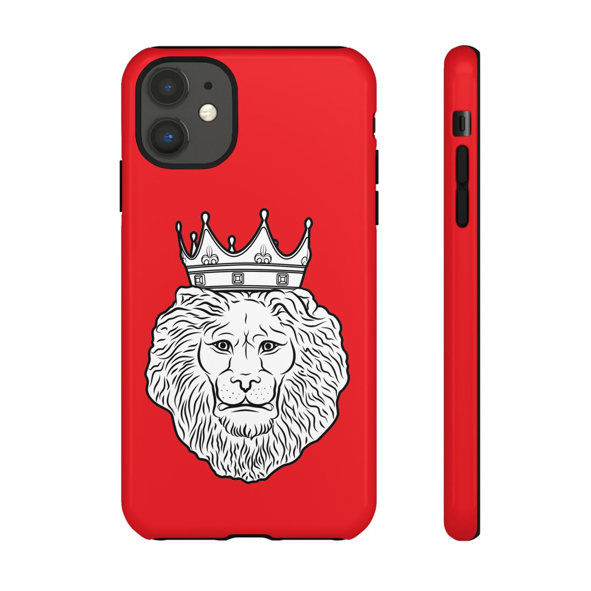 Red KING phone case for iPhone, Samsung, Google Pixel with faith-inspired Christian design