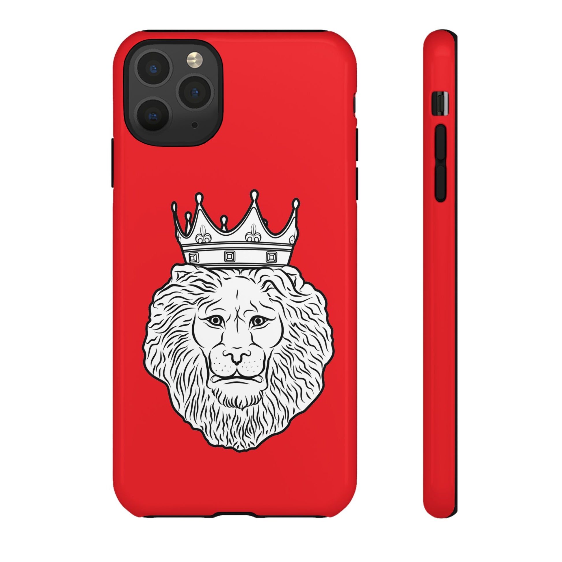 Faithwear KING red protective phone cover with dual-layer durability for Christian streetwear fans