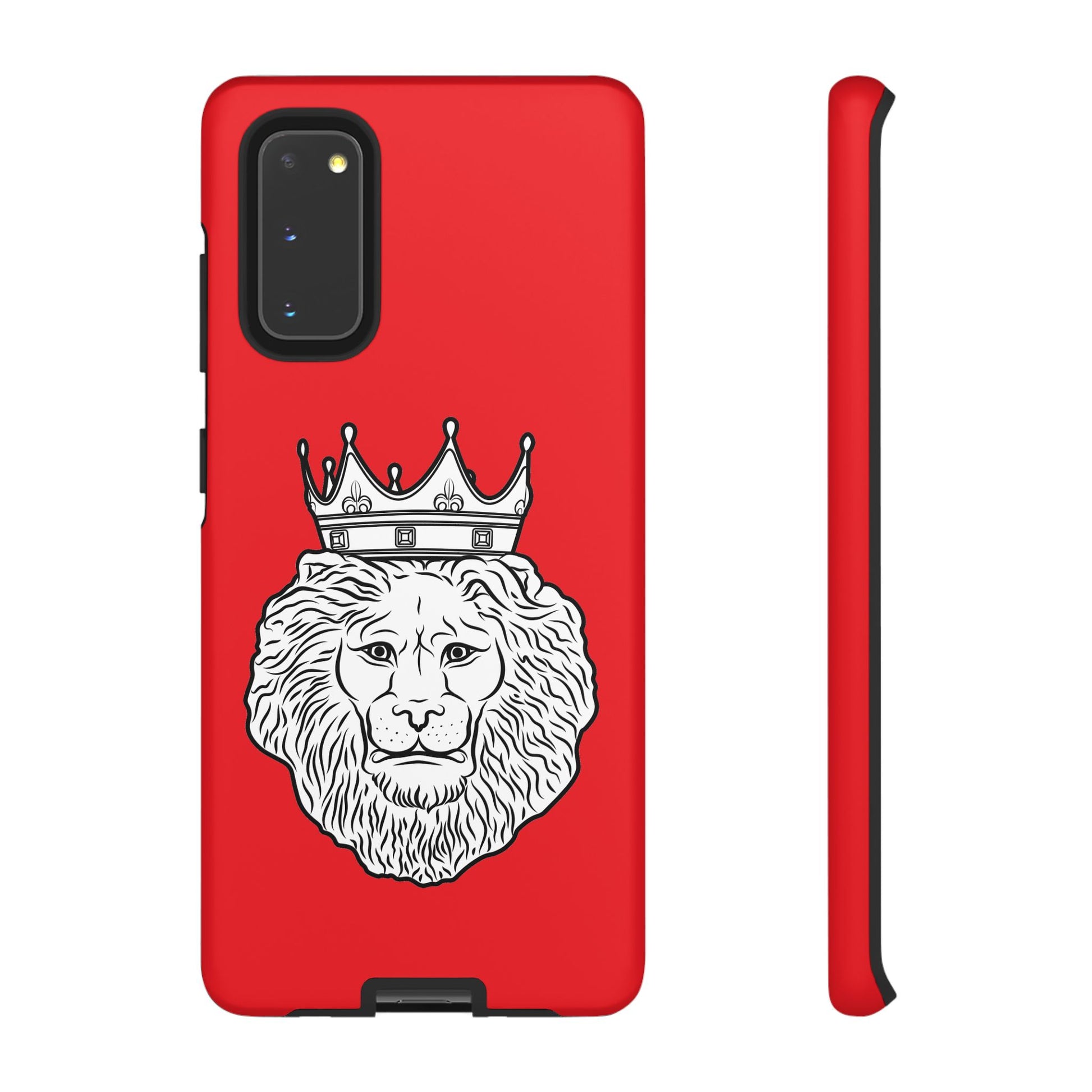 Faithwear KING red protective phone cover with dual-layer durability for Christian streetwear fans
