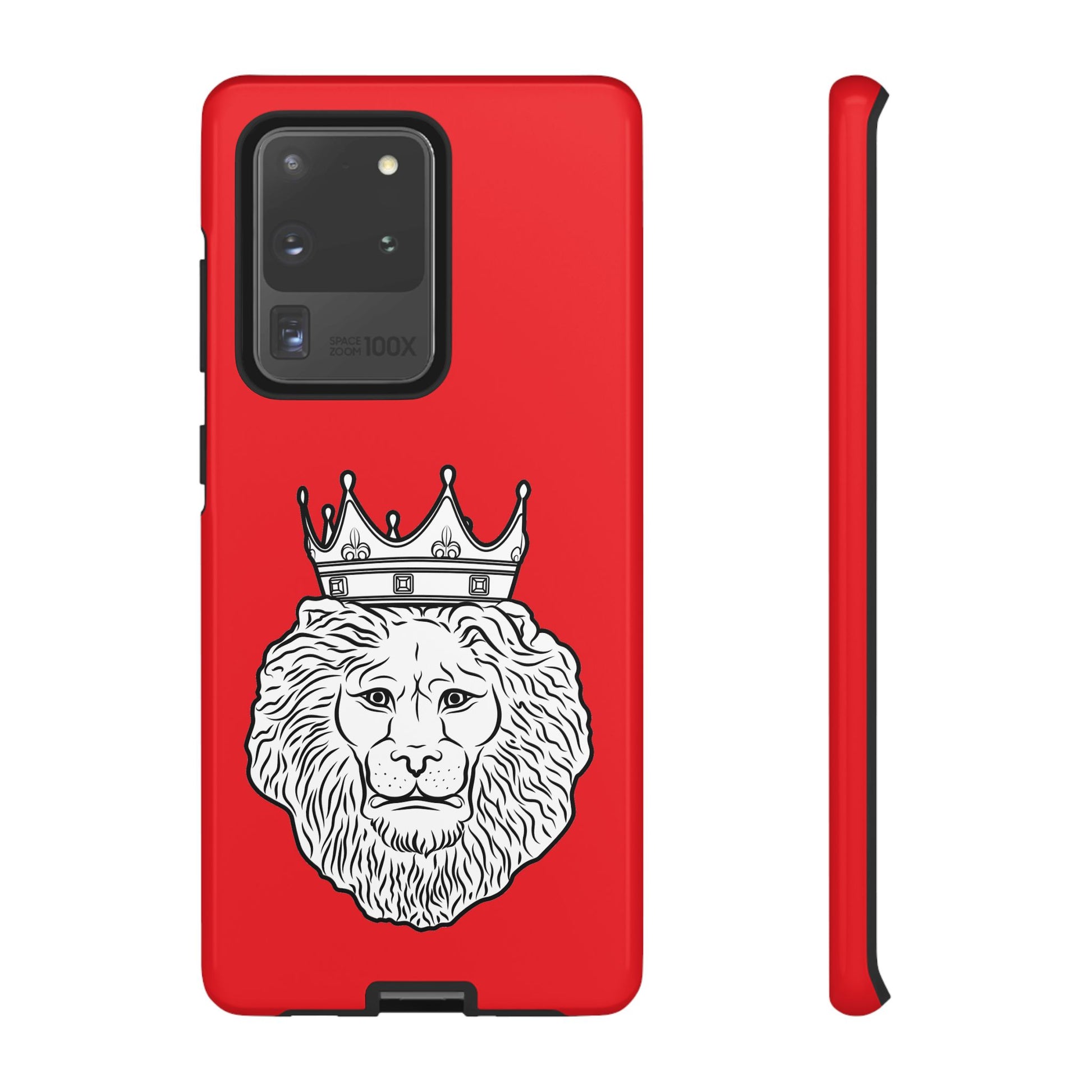 Faithwear KING red protective phone cover with dual-layer durability for Christian streetwear fans