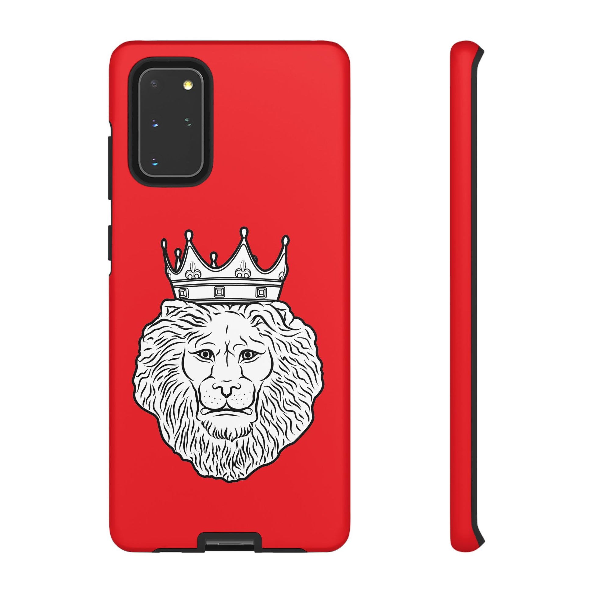 Faithwear KING red protective phone cover with dual-layer durability for Christian streetwear fans