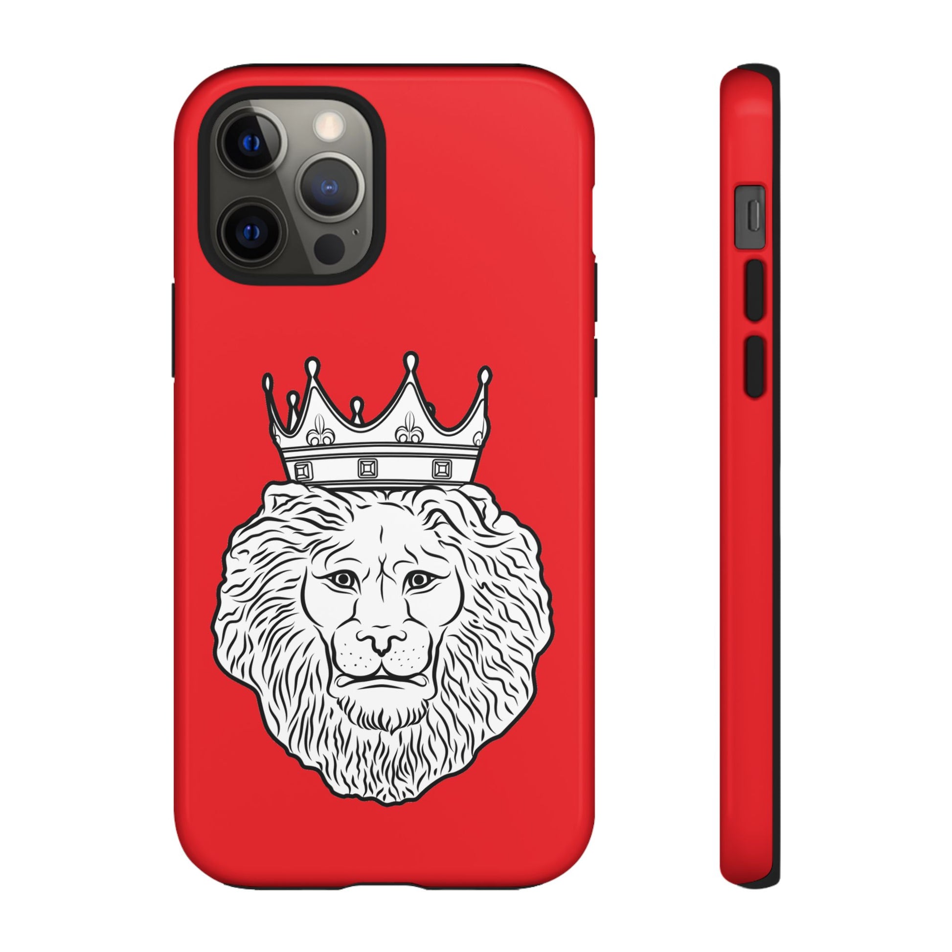 Faithwear KING red protective phone cover with dual-layer durability for Christian streetwear fans