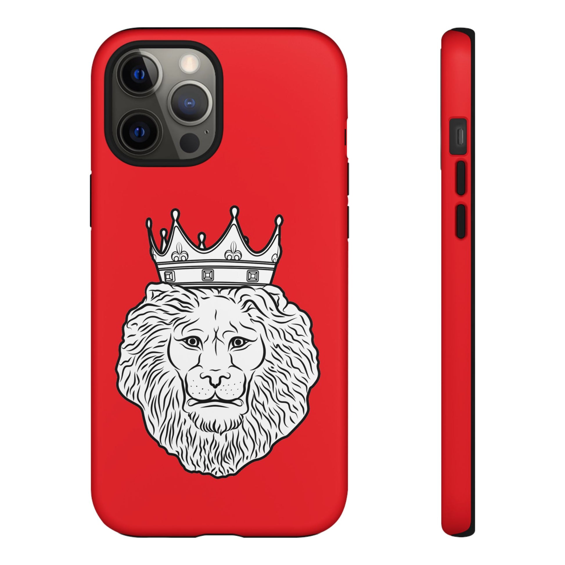 Faithwear KING red protective phone cover with dual-layer durability for Christian streetwear fans