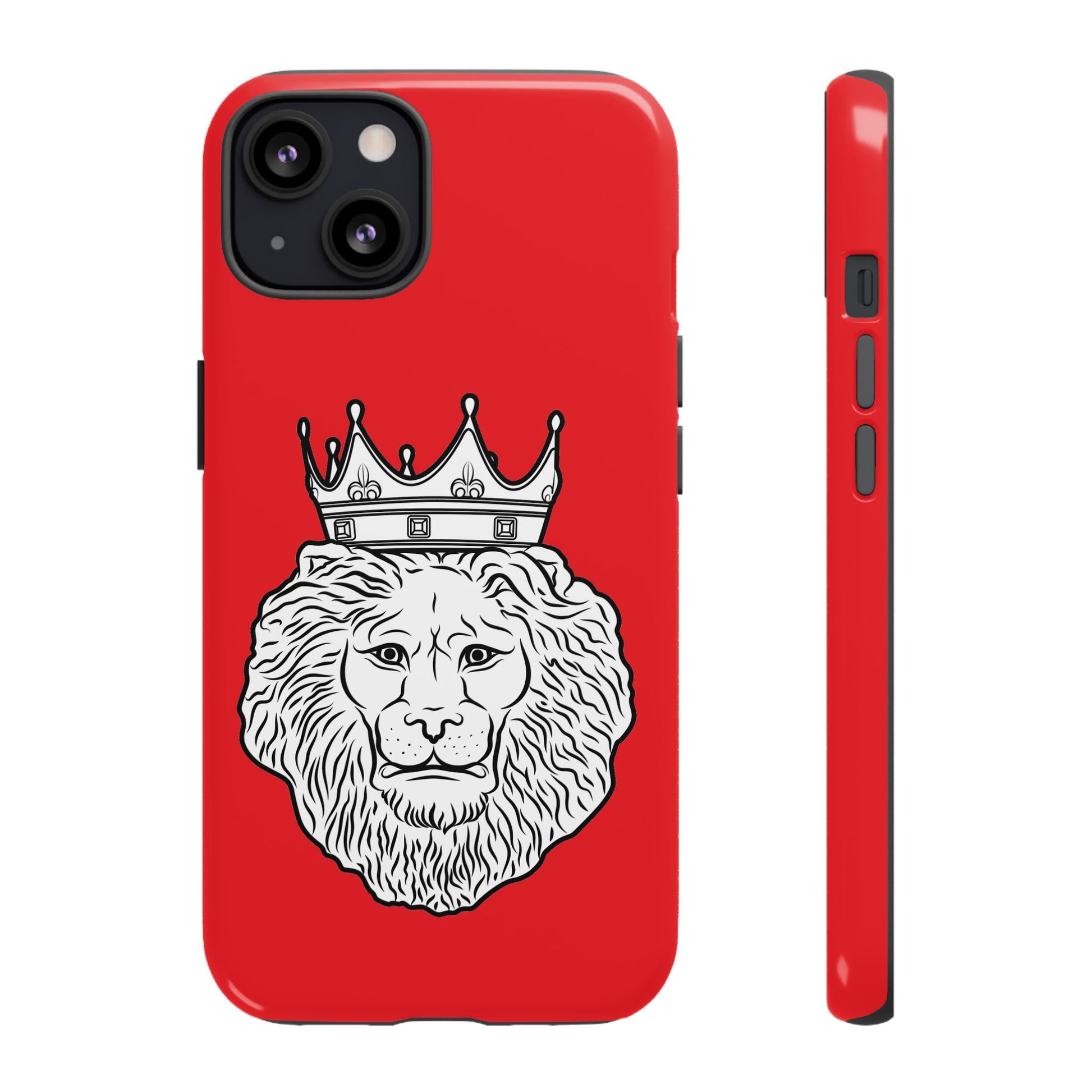 Faithwear KING red protective phone cover with dual-layer durability for Christian streetwear fans