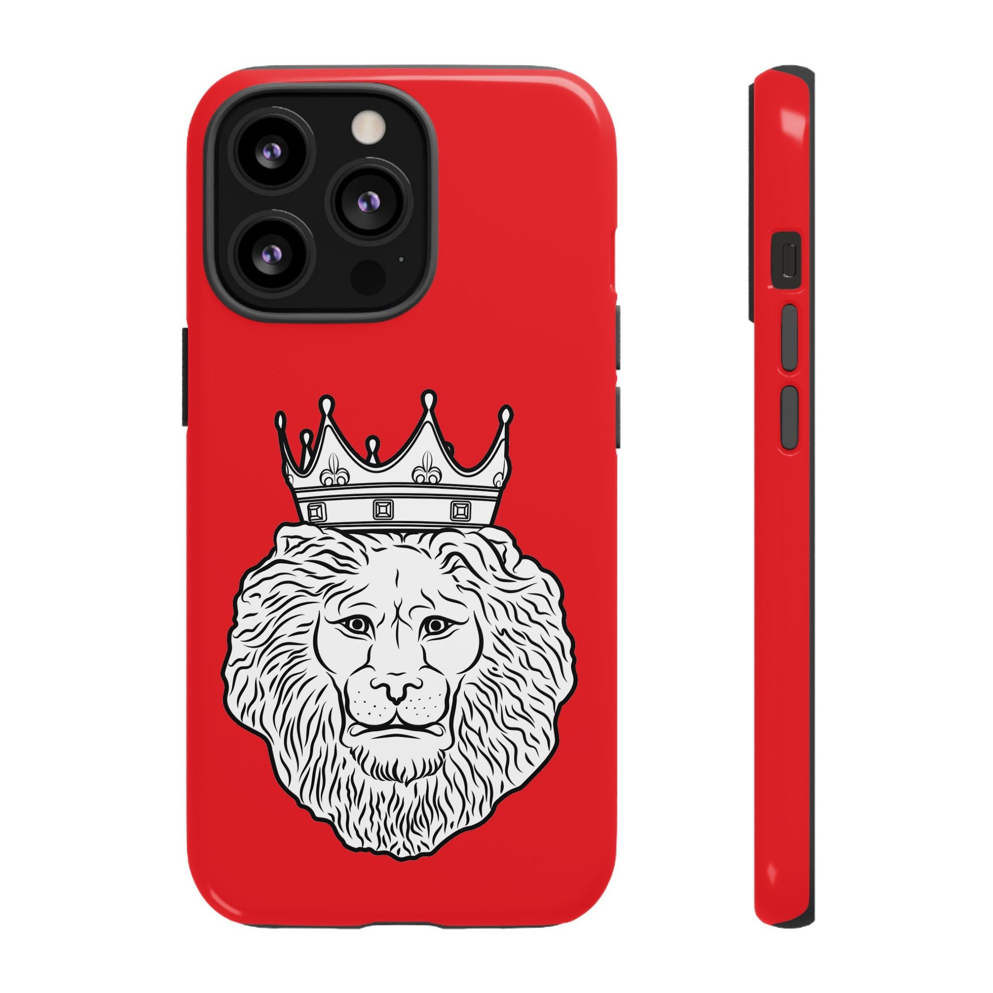 KING red phone case with symbolic Christian design, ideal for faith-driven lifestyle