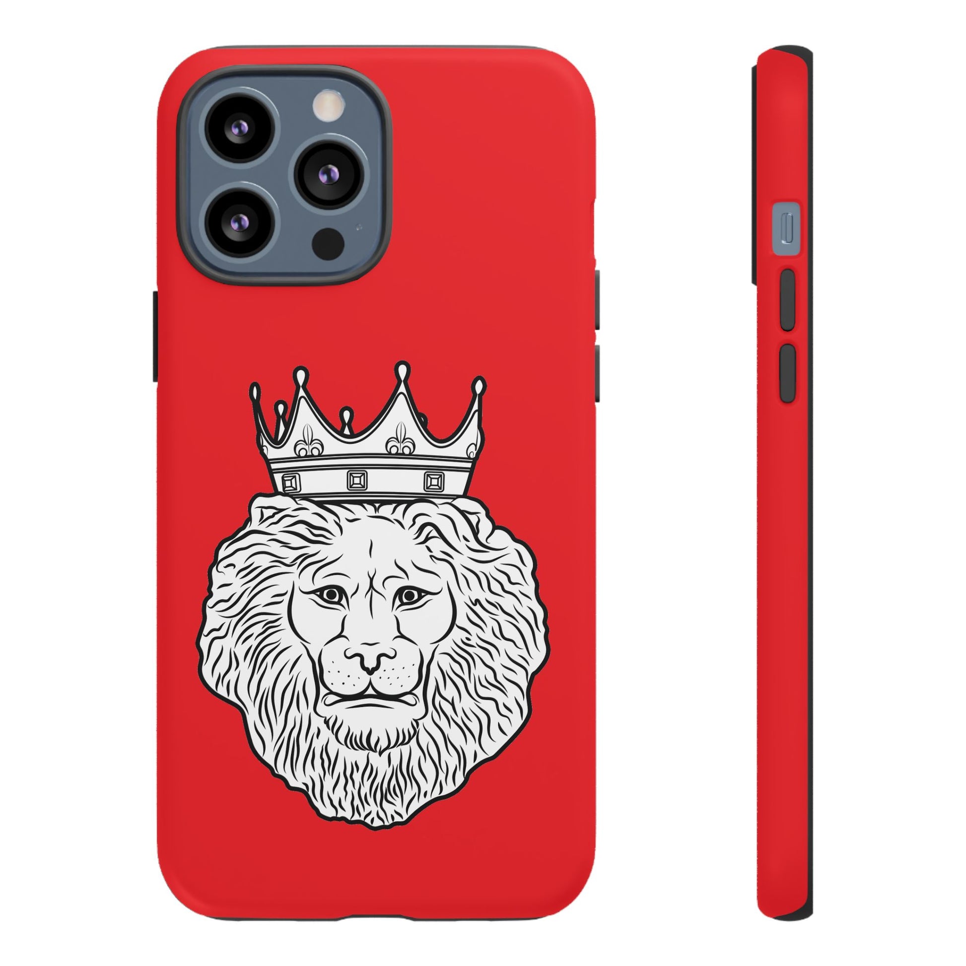 KING red phone case with symbolic Christian design, ideal for faith-driven lifestyle