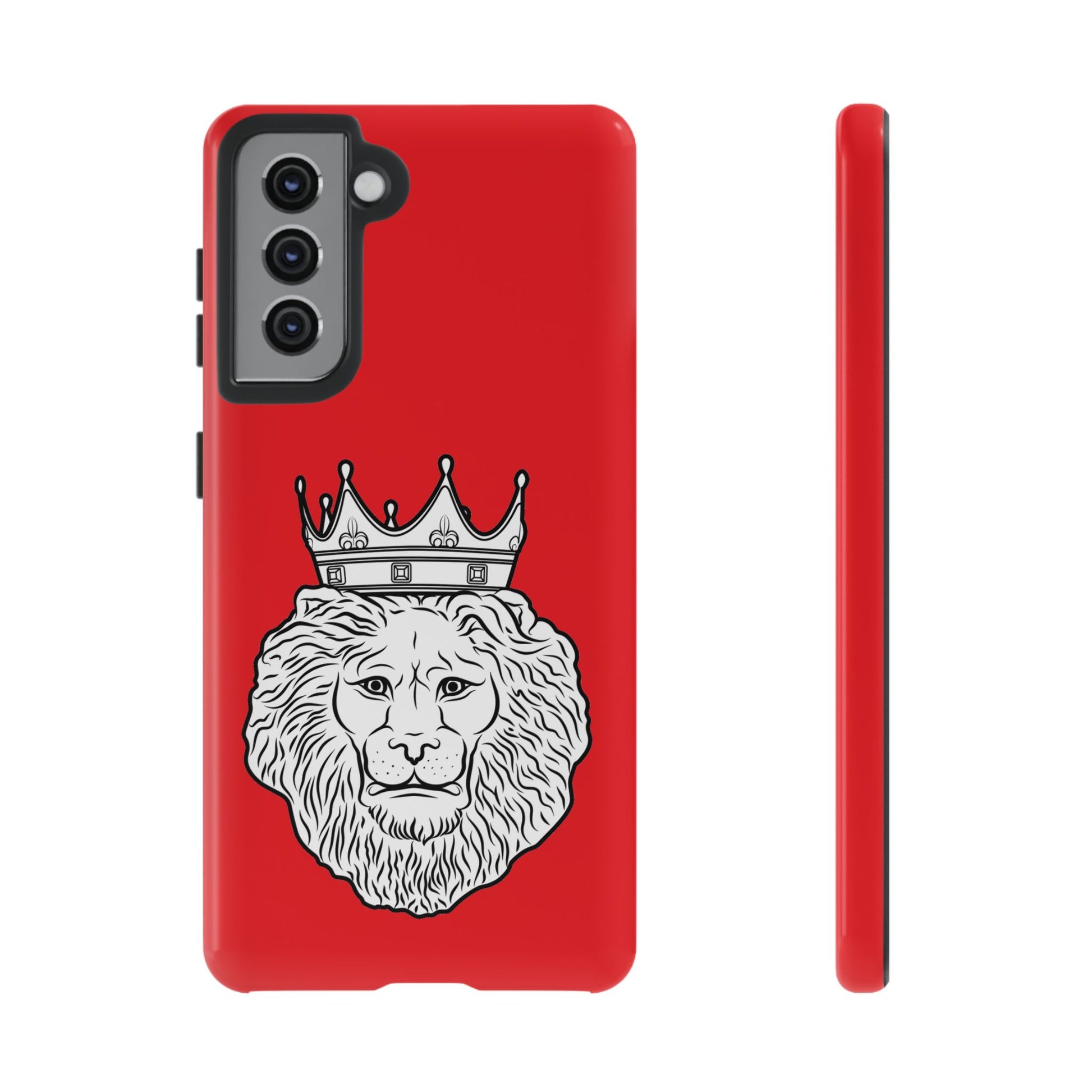 KING red phone case with symbolic Christian design, ideal for faith-driven lifestyle