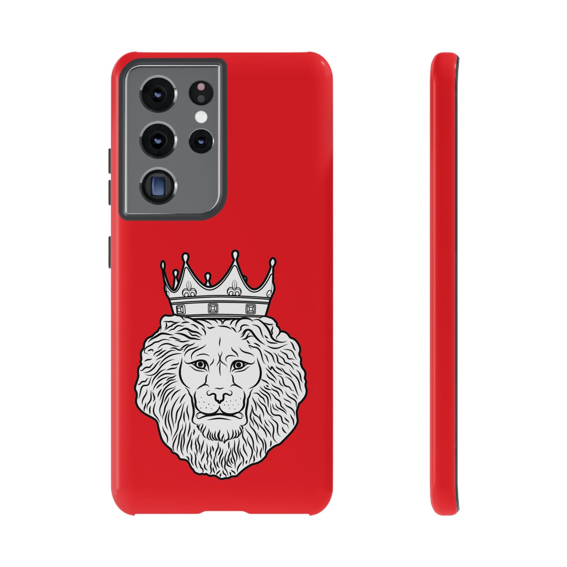KING red phone case with symbolic Christian design, ideal for faith-driven lifestyle