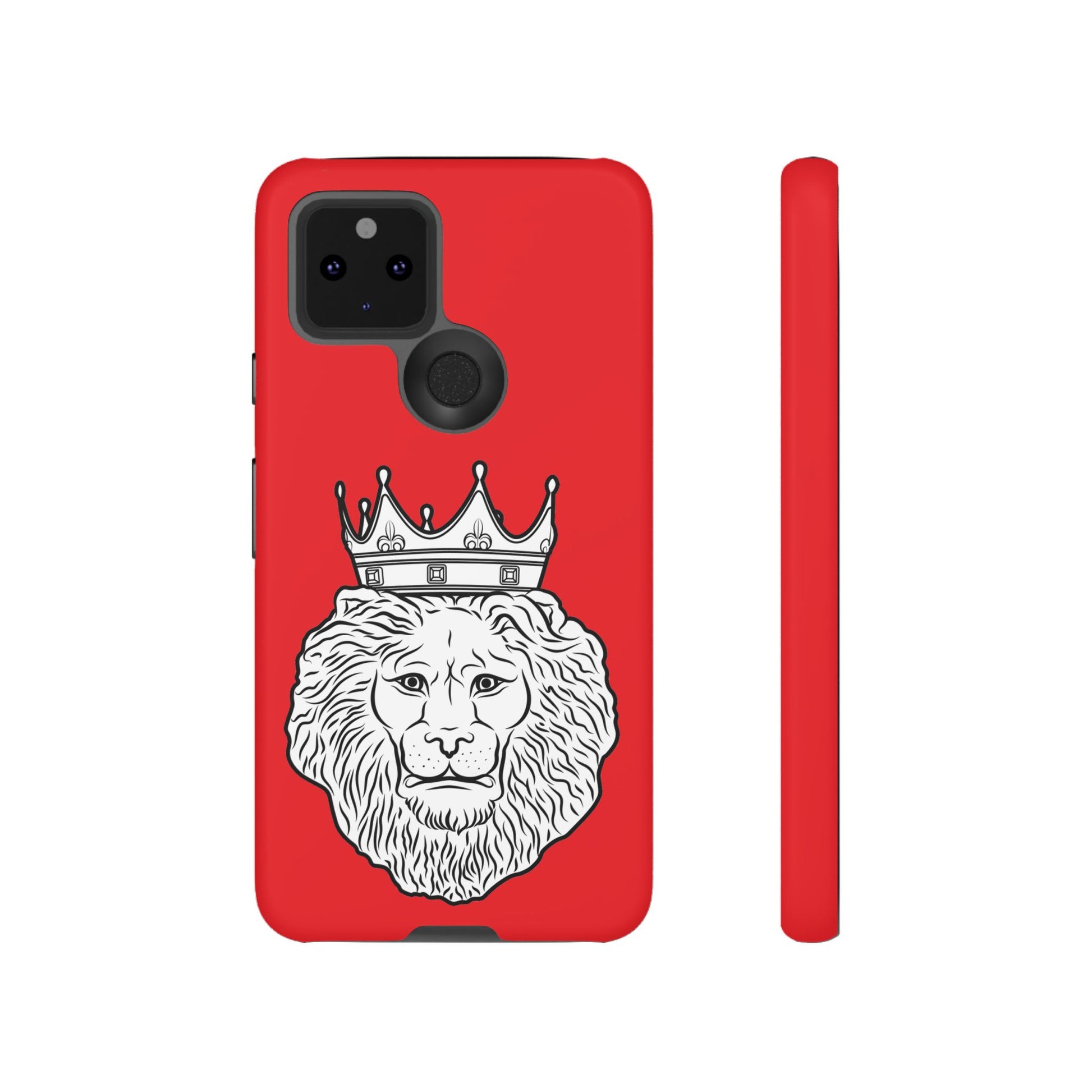 KING red phone case with symbolic Christian design, ideal for faith-driven lifestyle