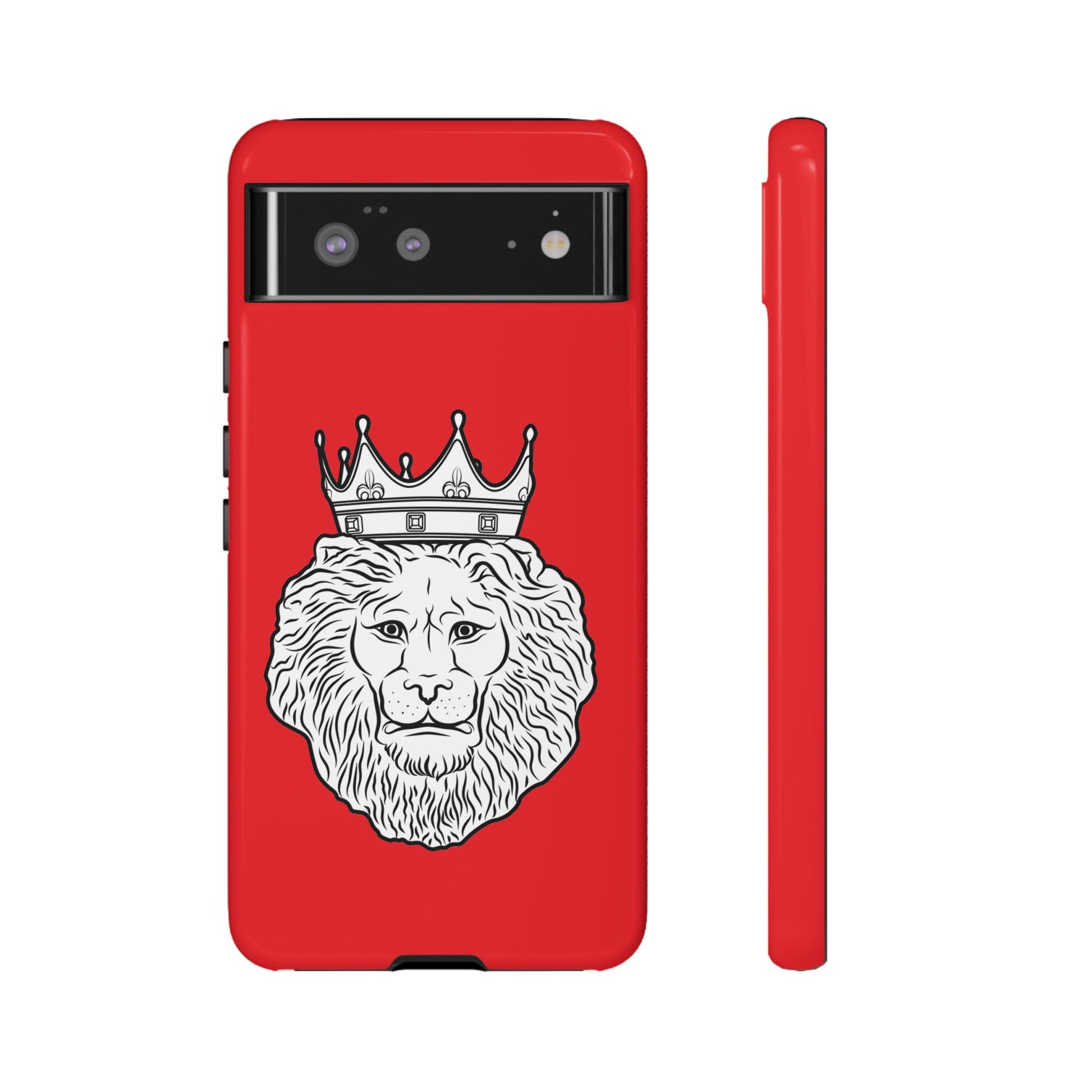 KING red phone case with symbolic Christian design, ideal for faith-driven lifestyle