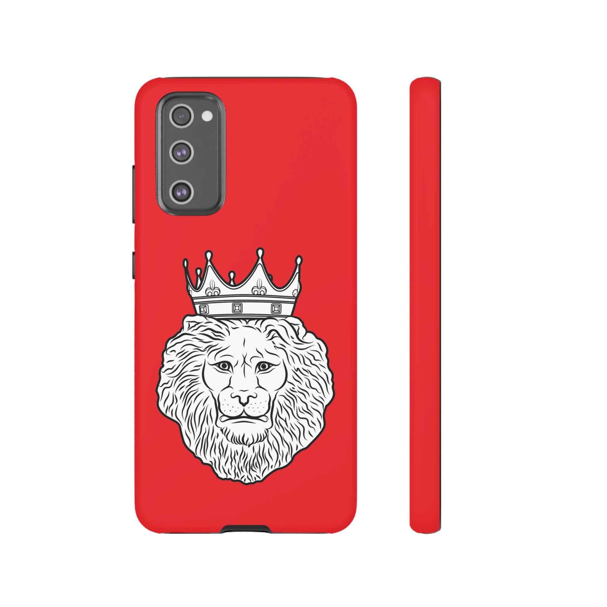 KING red phone case with symbolic Christian design, ideal for faith-driven lifestyle