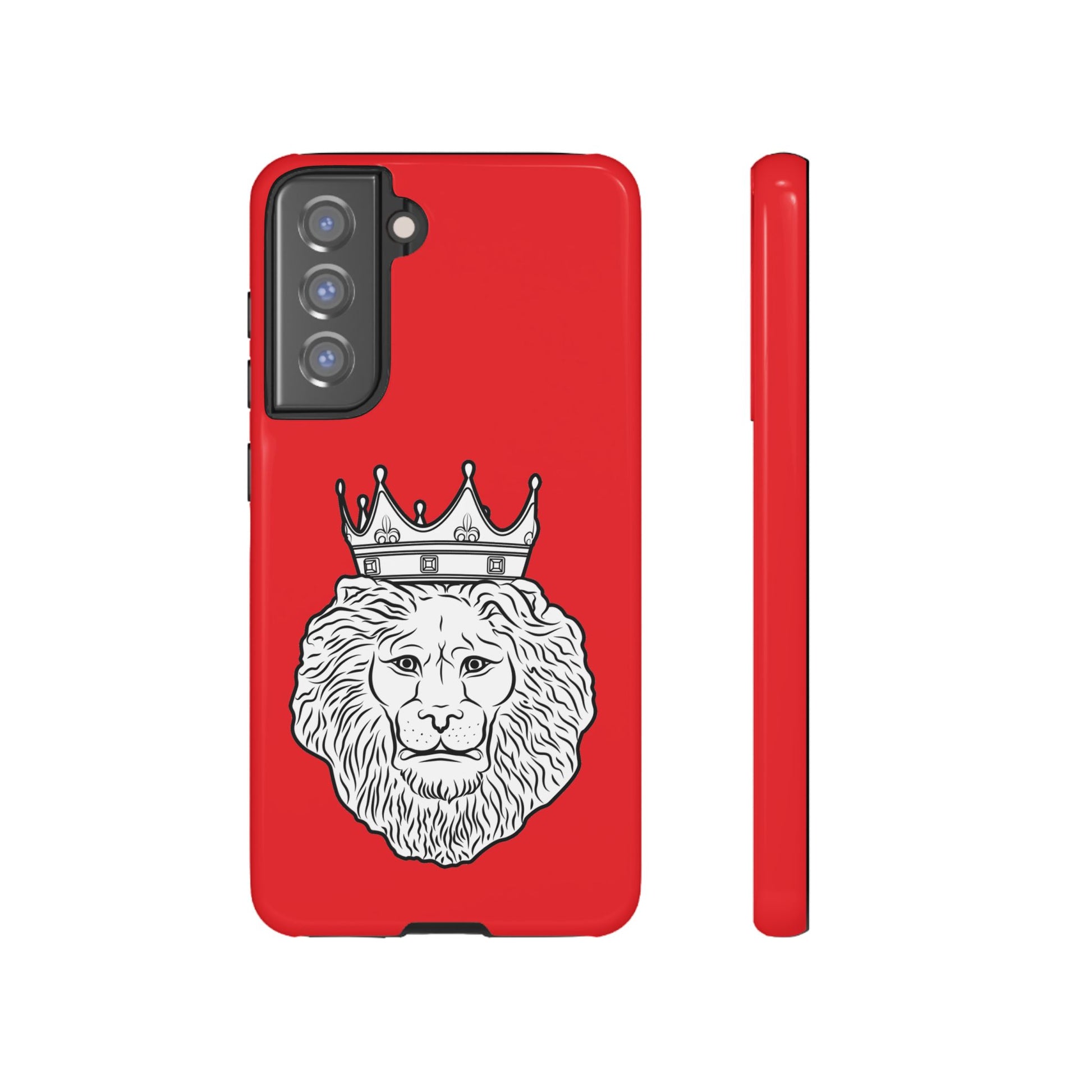 KING red phone case with symbolic Christian design, ideal for faith-driven lifestyle