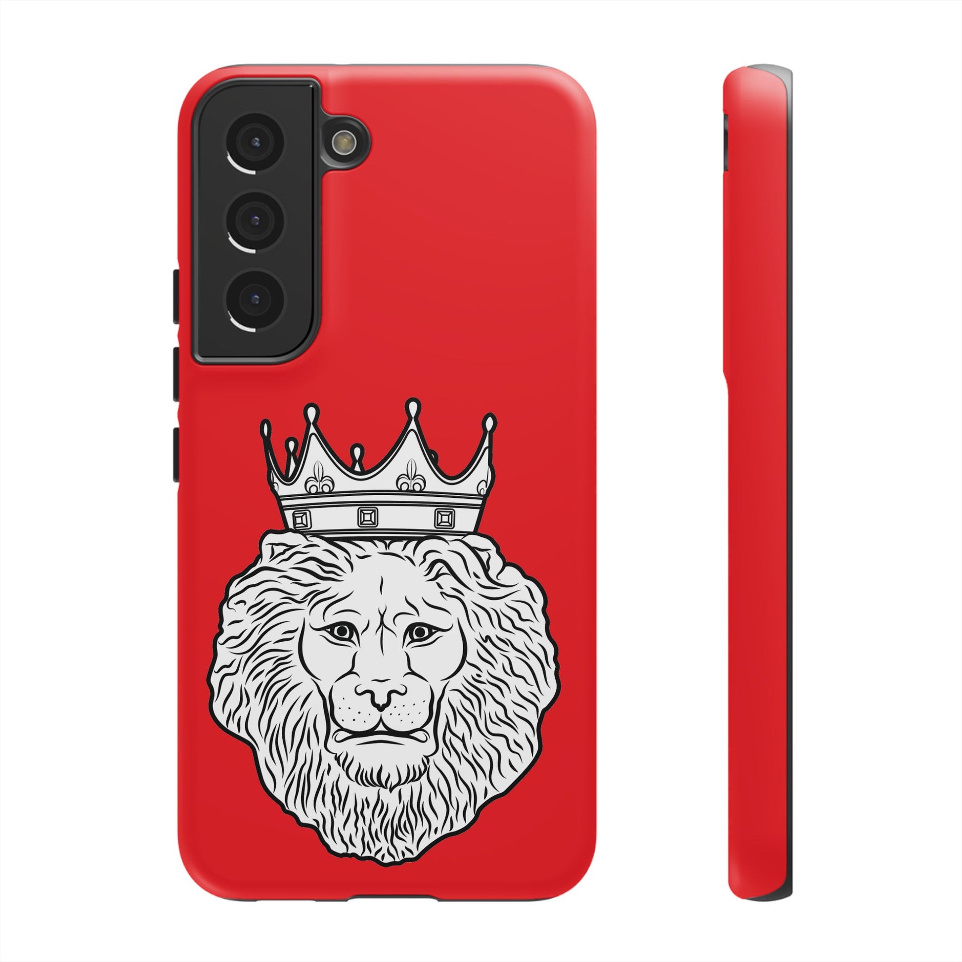 KING red phone case with symbolic Christian design, ideal for faith-driven lifestyle