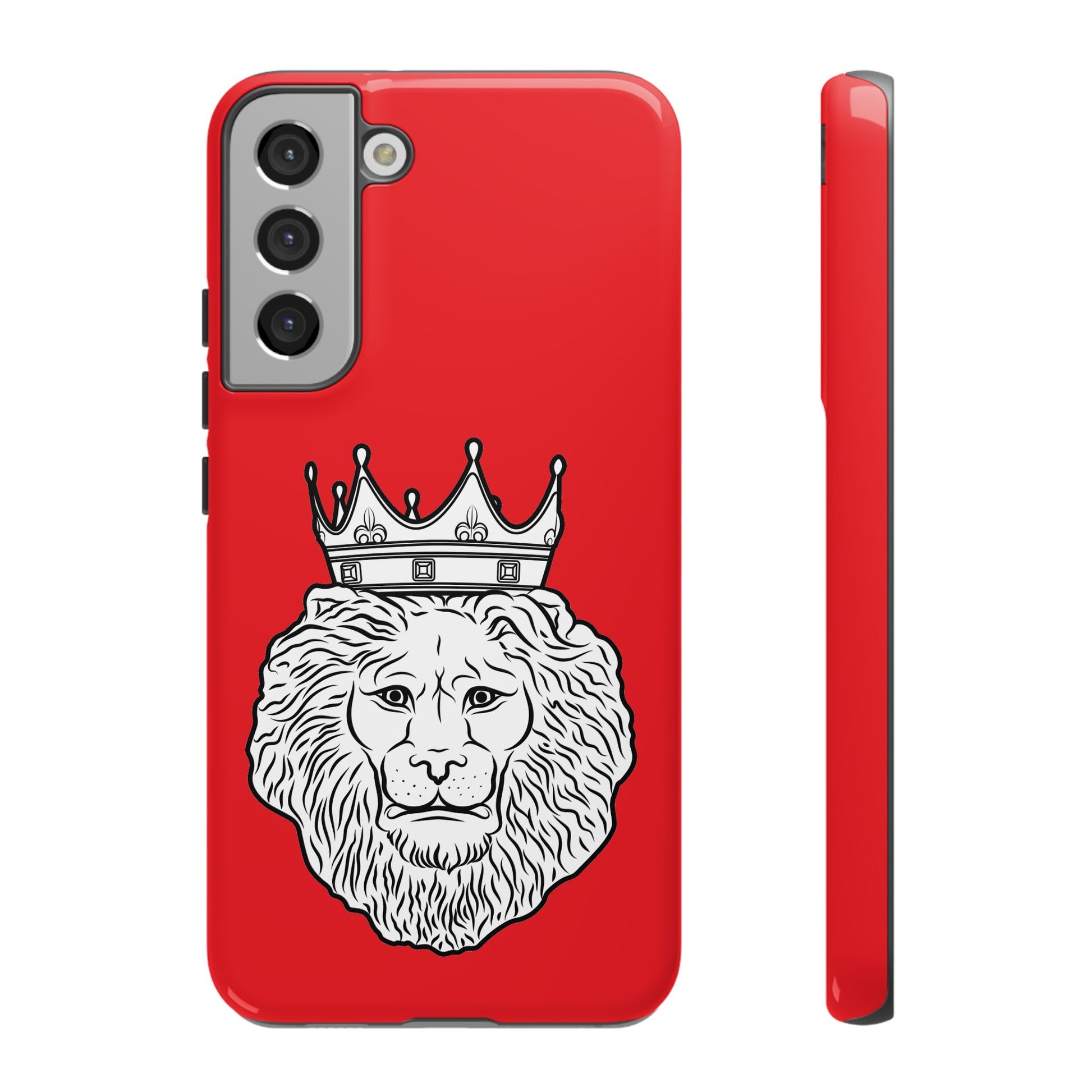 KING red phone case with symbolic Christian design, ideal for faith-driven lifestyle