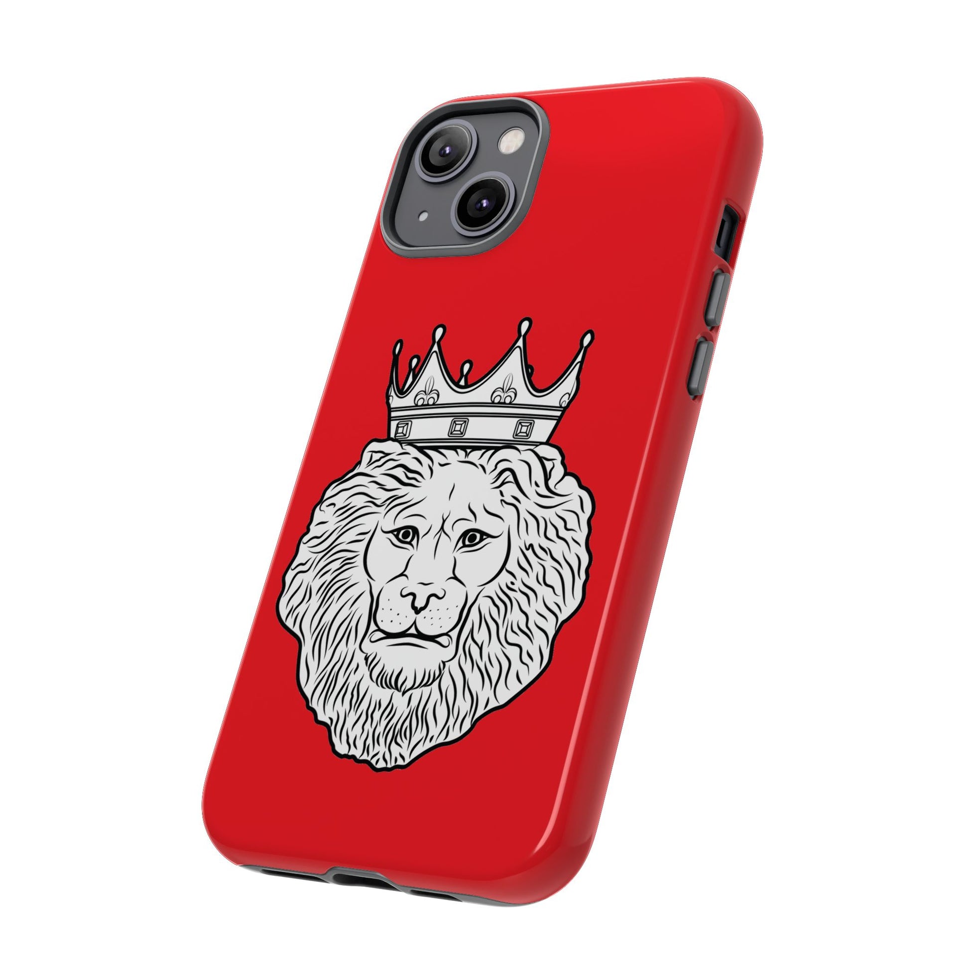 Dual-layer KING red phone cover for iPhone, Samsung, Google Pixel, with bold Christian identity