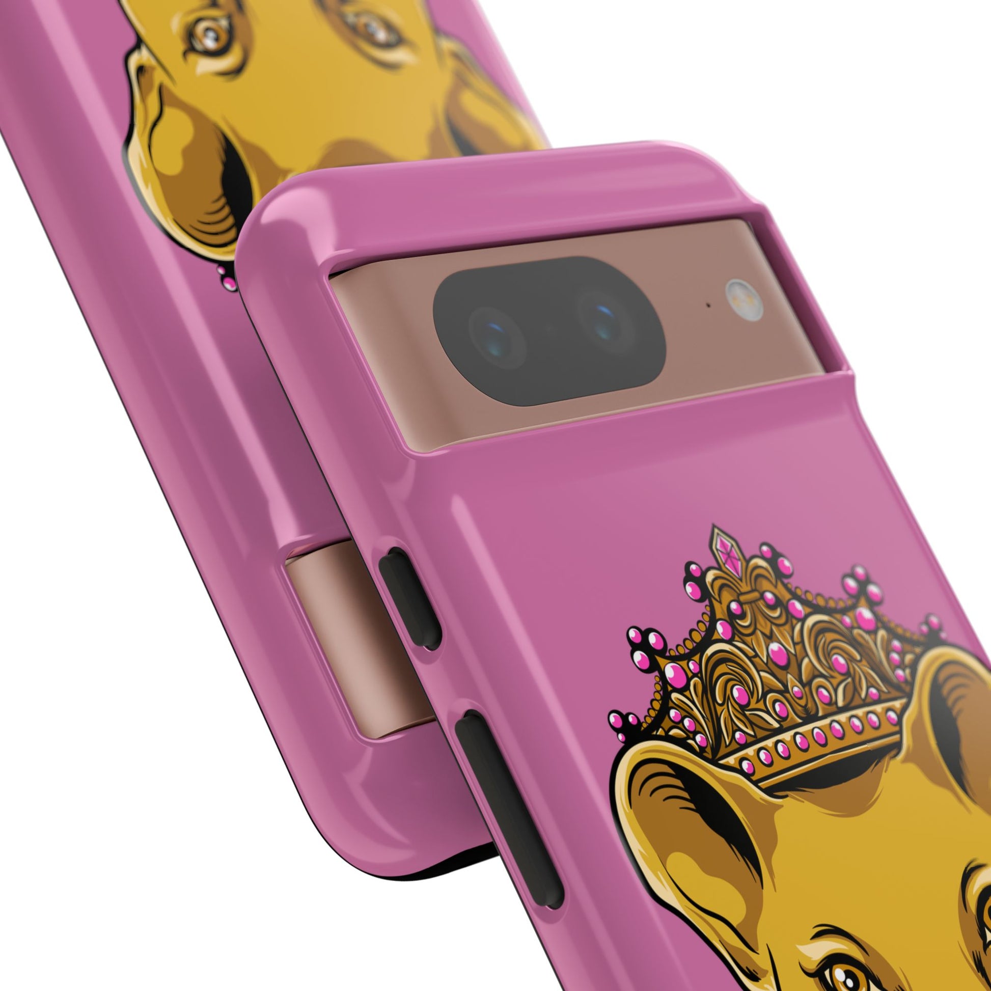 Baby pink LIONESS phone case for women - Christian faith-inspired protective cover with bold design