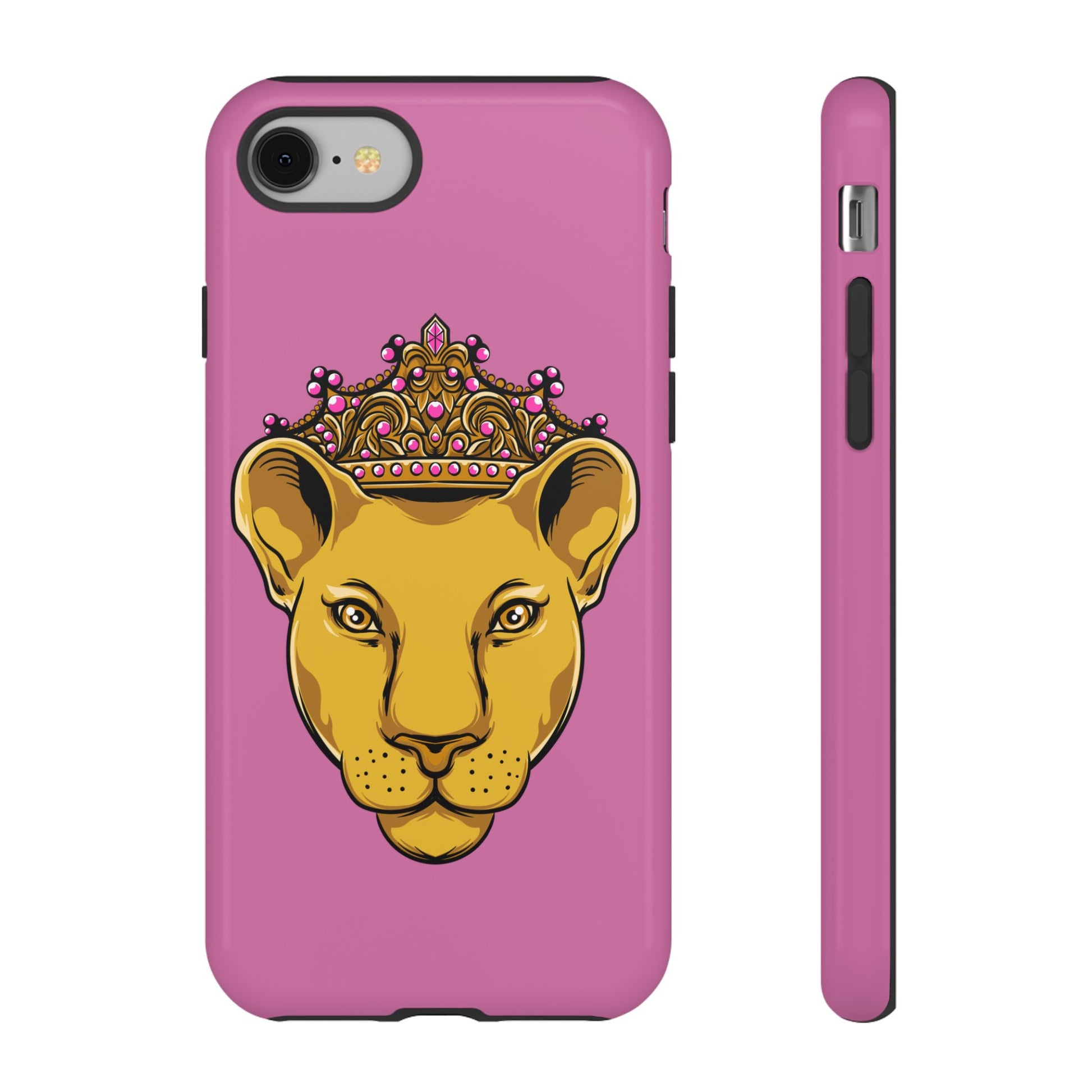 Baby pink LIONESS phone case for women - Christian faith-inspired protective cover with bold design