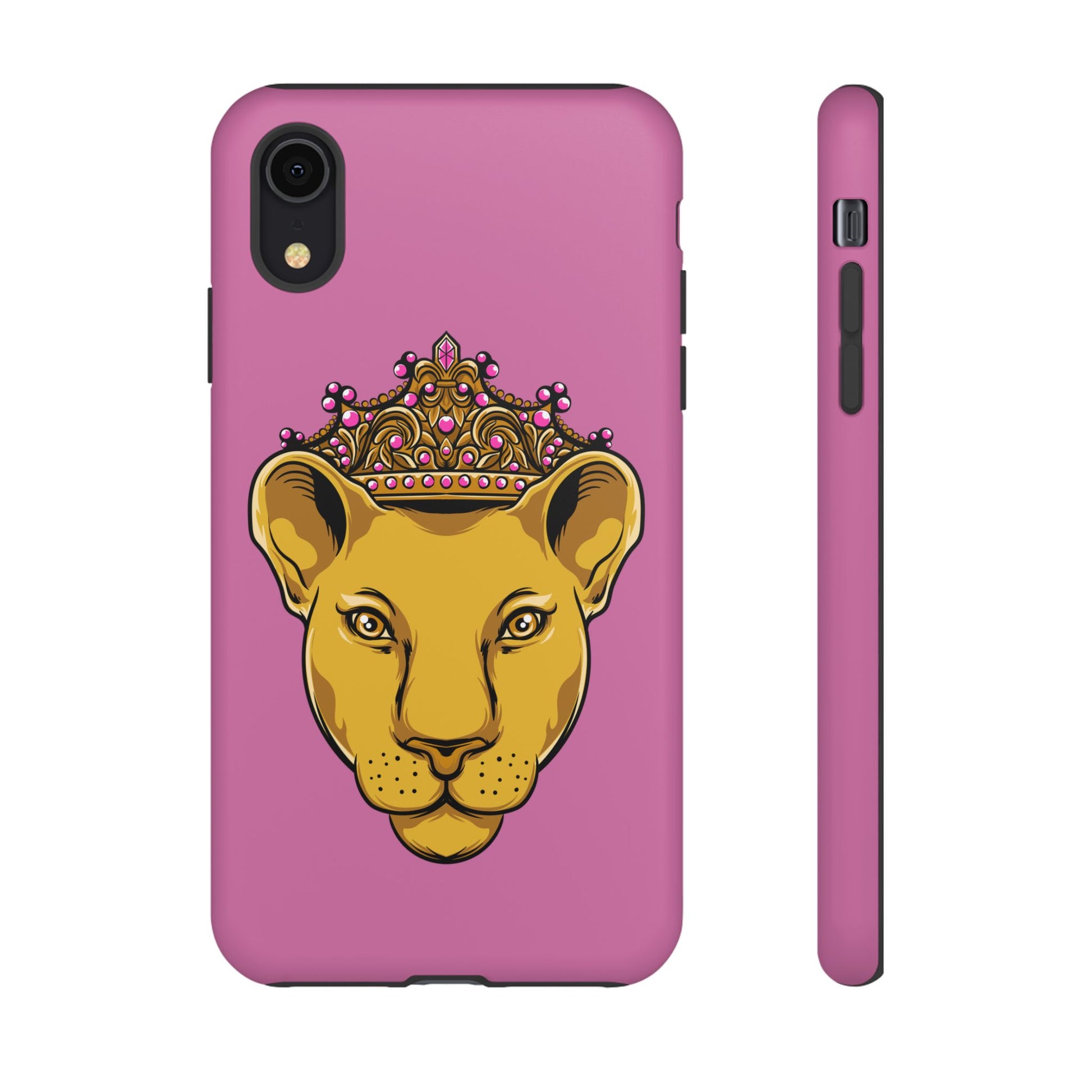 Baby pink LIONESS phone case for women - Christian faith-inspired protective cover with bold design